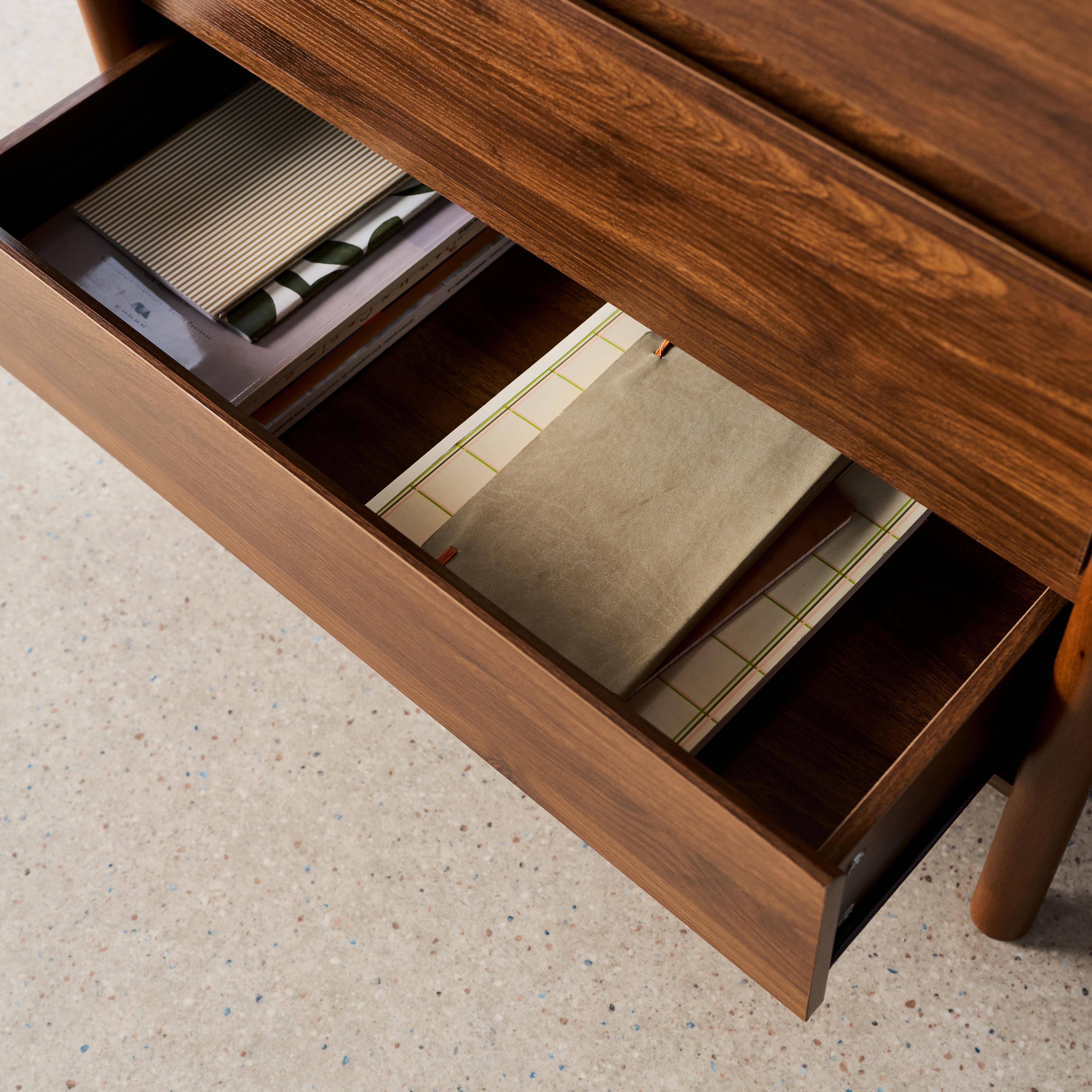 Cômoda em decorativa de madeira de 4 gavetas, Harmony, Madeira de nogueira, 80x42x98 cm Photo8