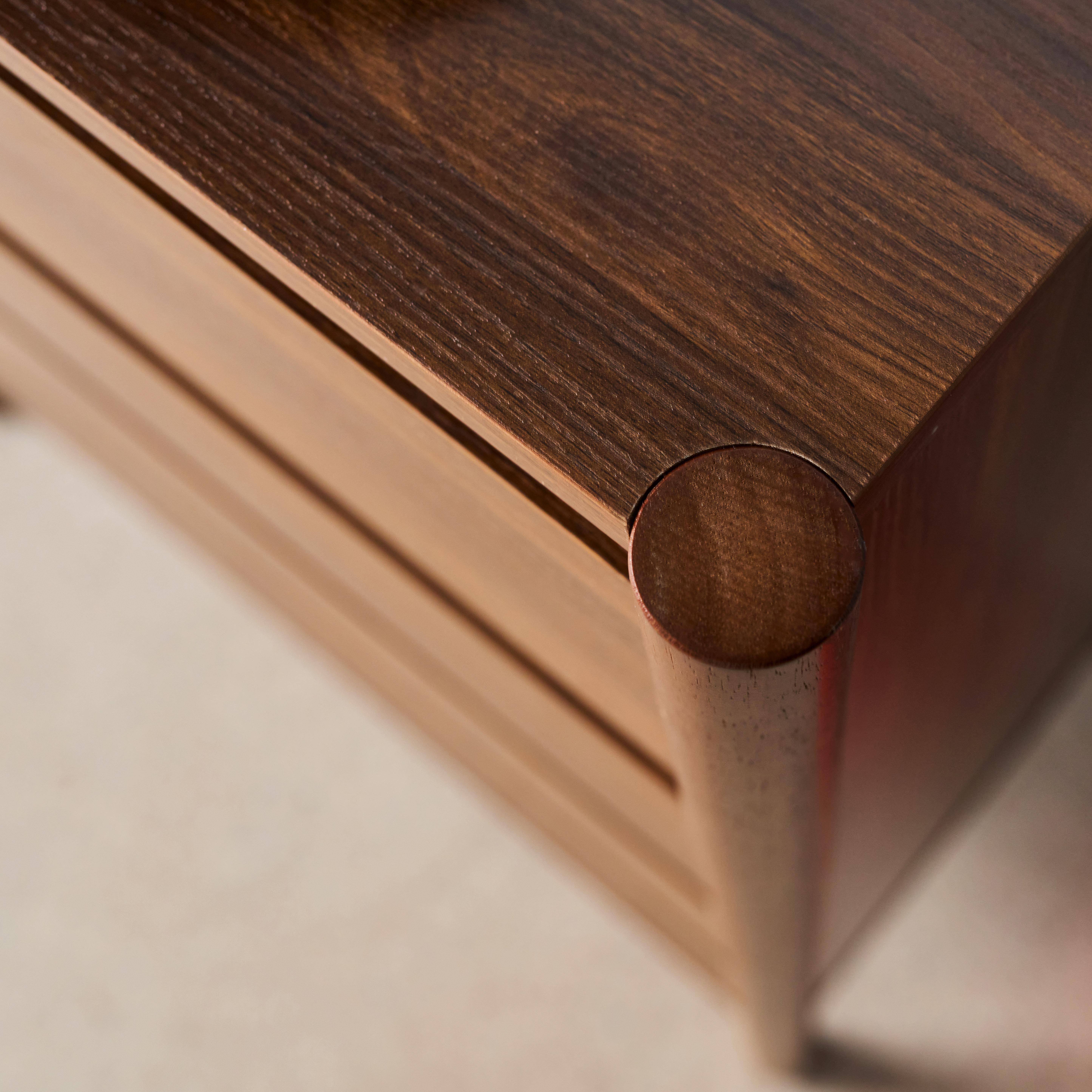 Wood effect chest of 4 drawers, Walnut | sweeek