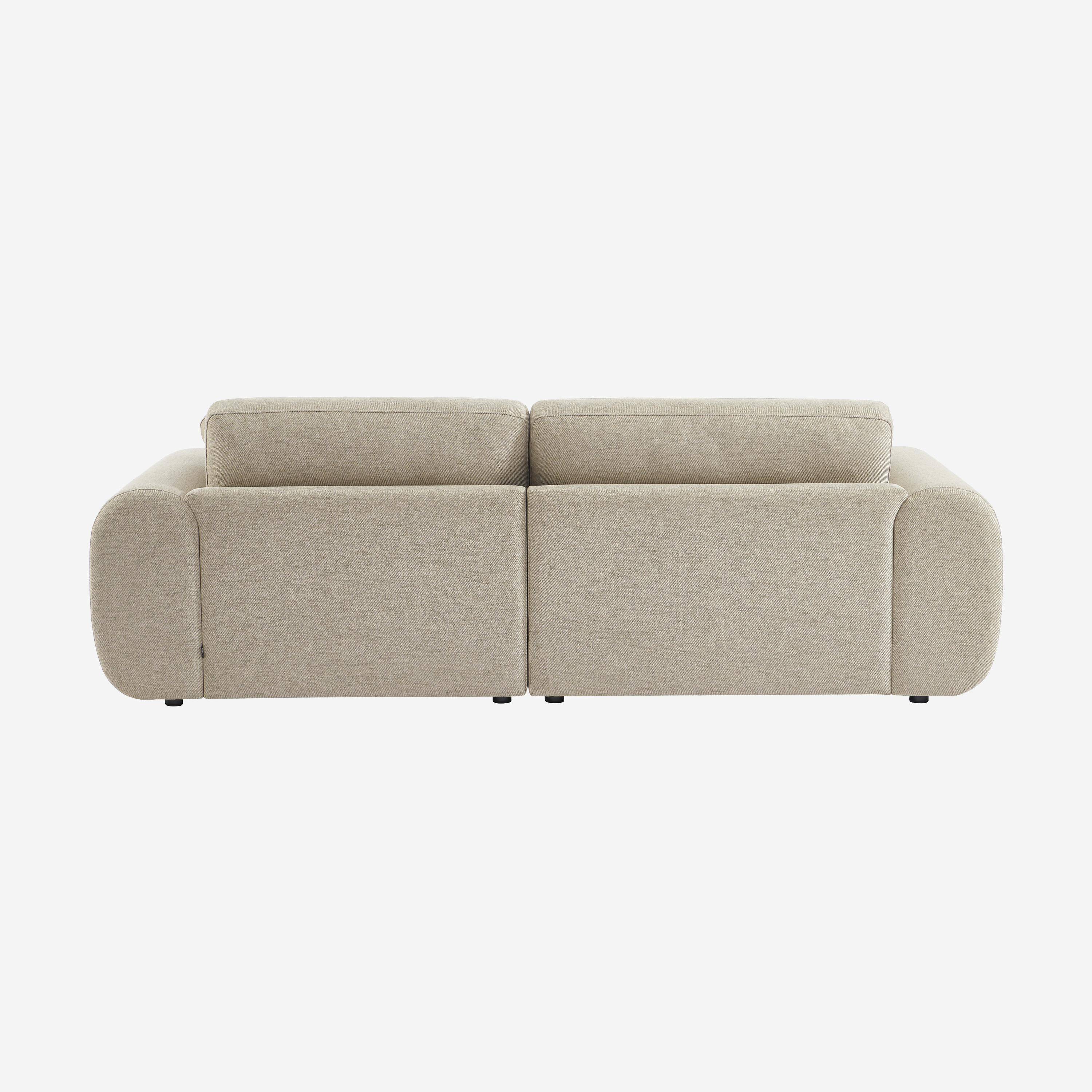 Canapé d'angle droite 3 places tissu beige, pieds ronds L 231 x P 160 / 88 cm - Zenio,sweeek,Photo3