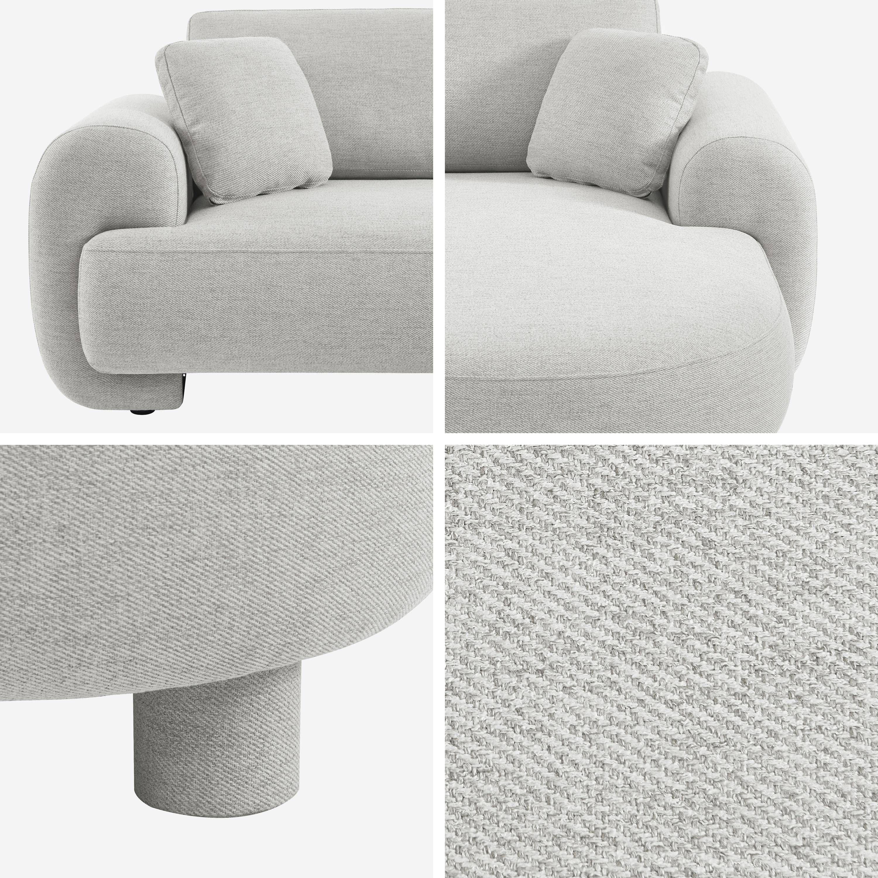 Canapé d'angle droite 3 places tissu gris clair, pieds ronds L 231 x P 160 / 88 cm - Zenio,sweeek,Photo6