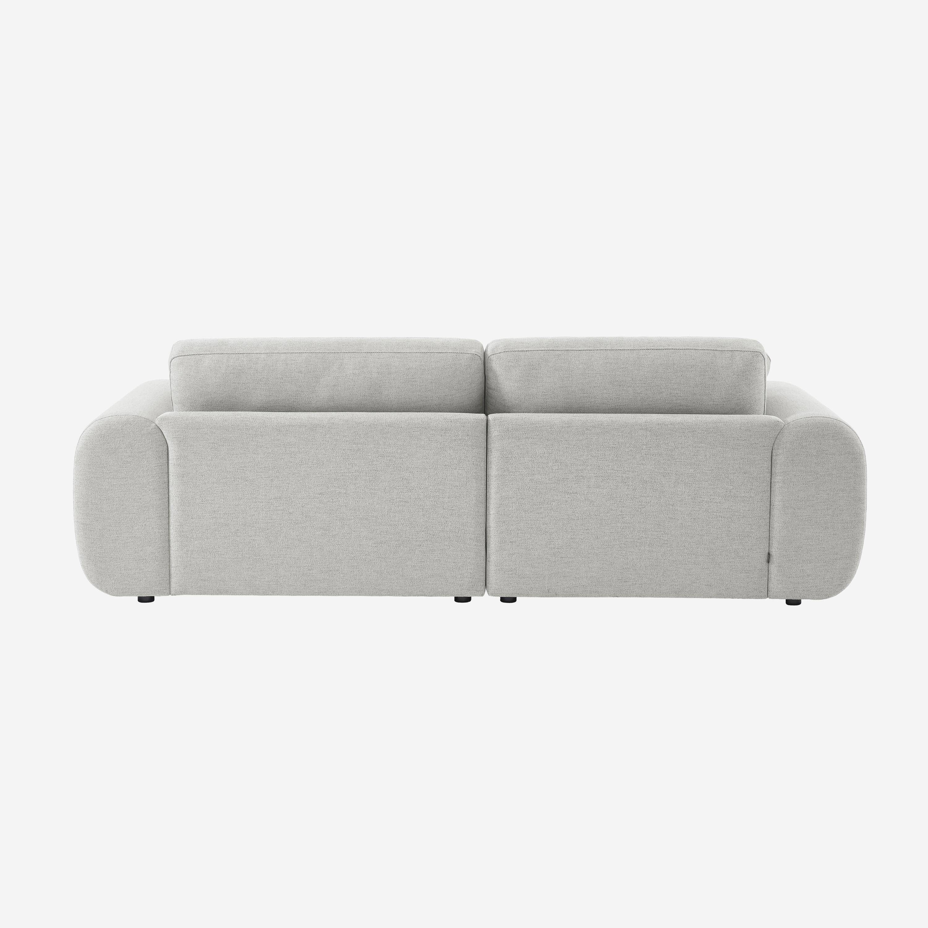 Canapé d'angle gauche 3 places tissu gris clair, pieds ronds L 231 x P 160 / 88 cm - Zenio Photo3