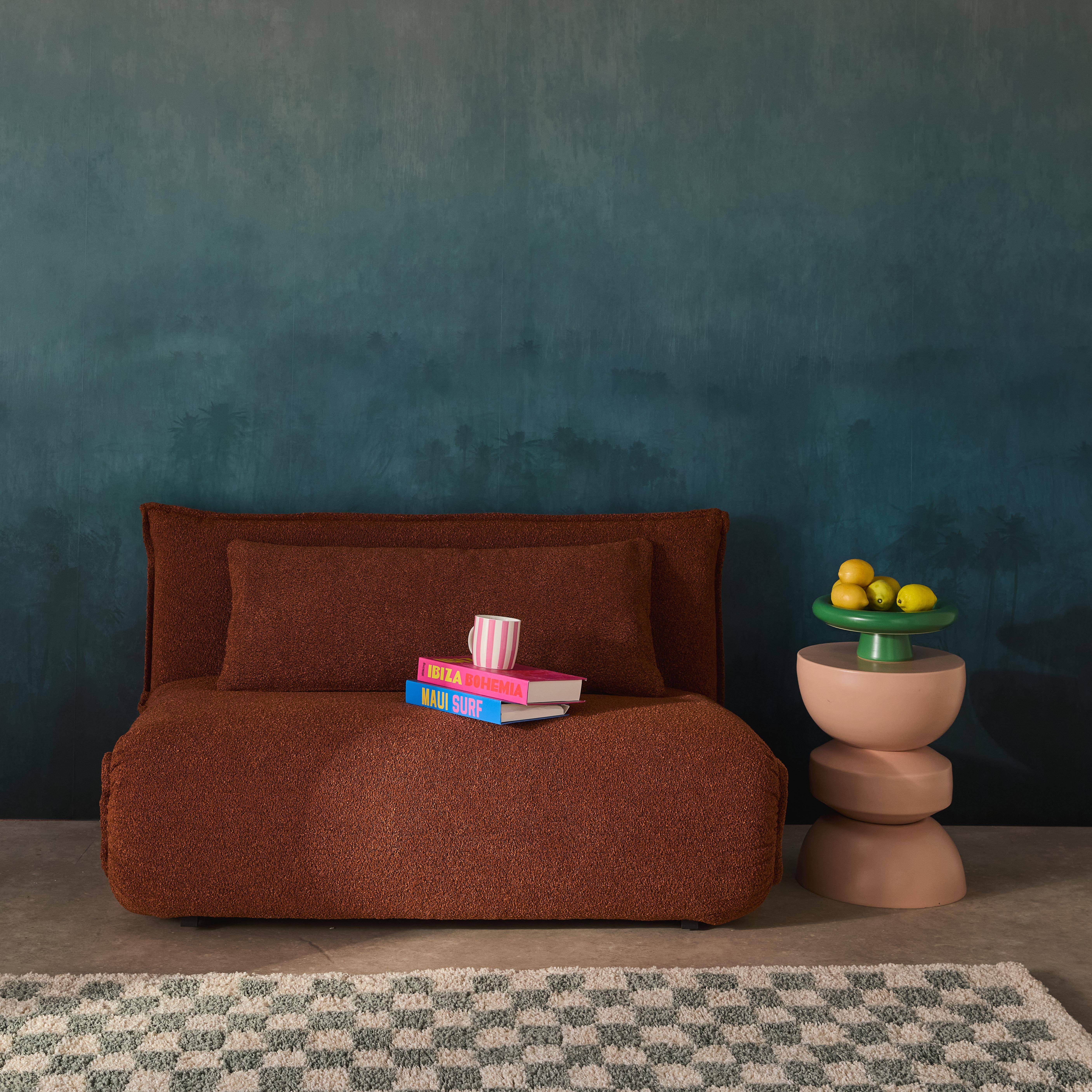 Poltrona convertibile 2 posti bouclé strutturata, Fleeep, Terracotta, 200x120x66 cm,sweeek,Photo4