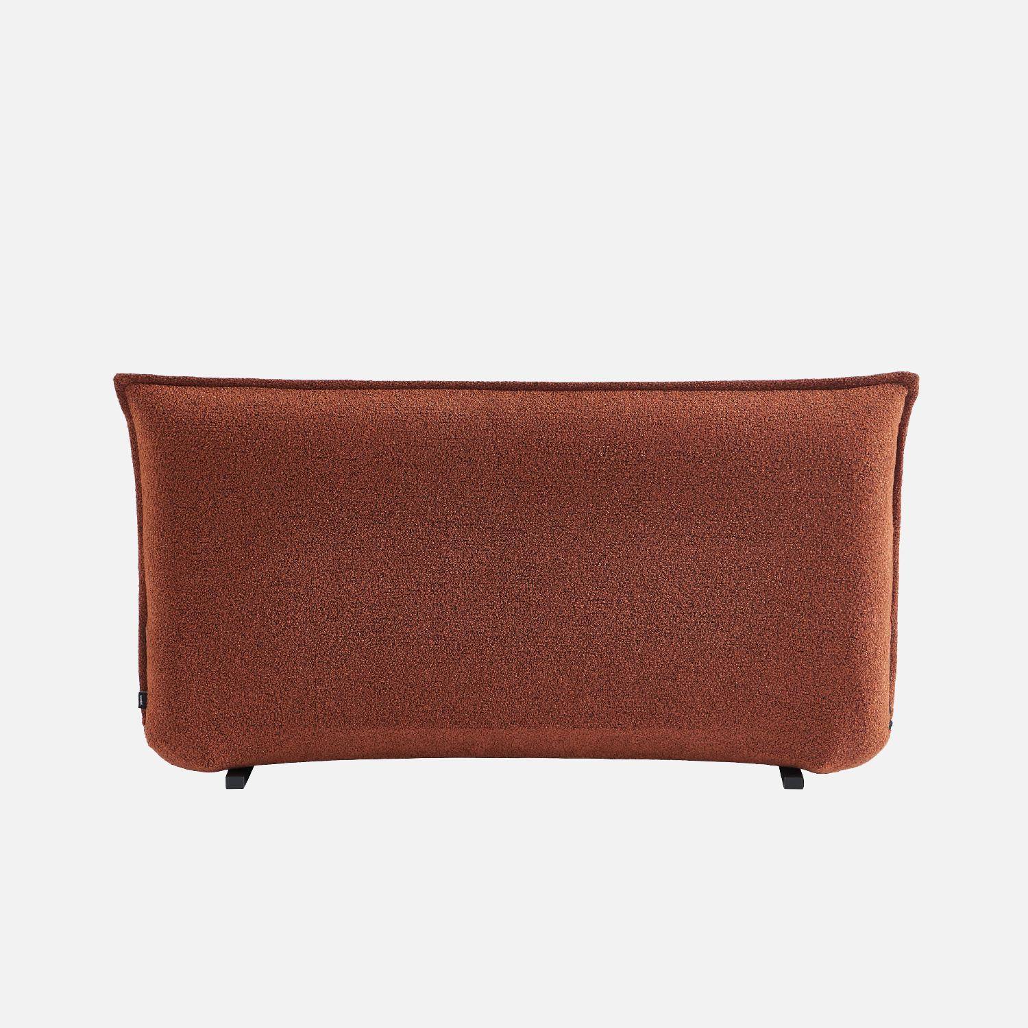 Chauffeuse convertible 2 places en bouclette texturée terracotta L 120 x P 80 x  H 66 cm - Fleeep,sweeek,Photo3