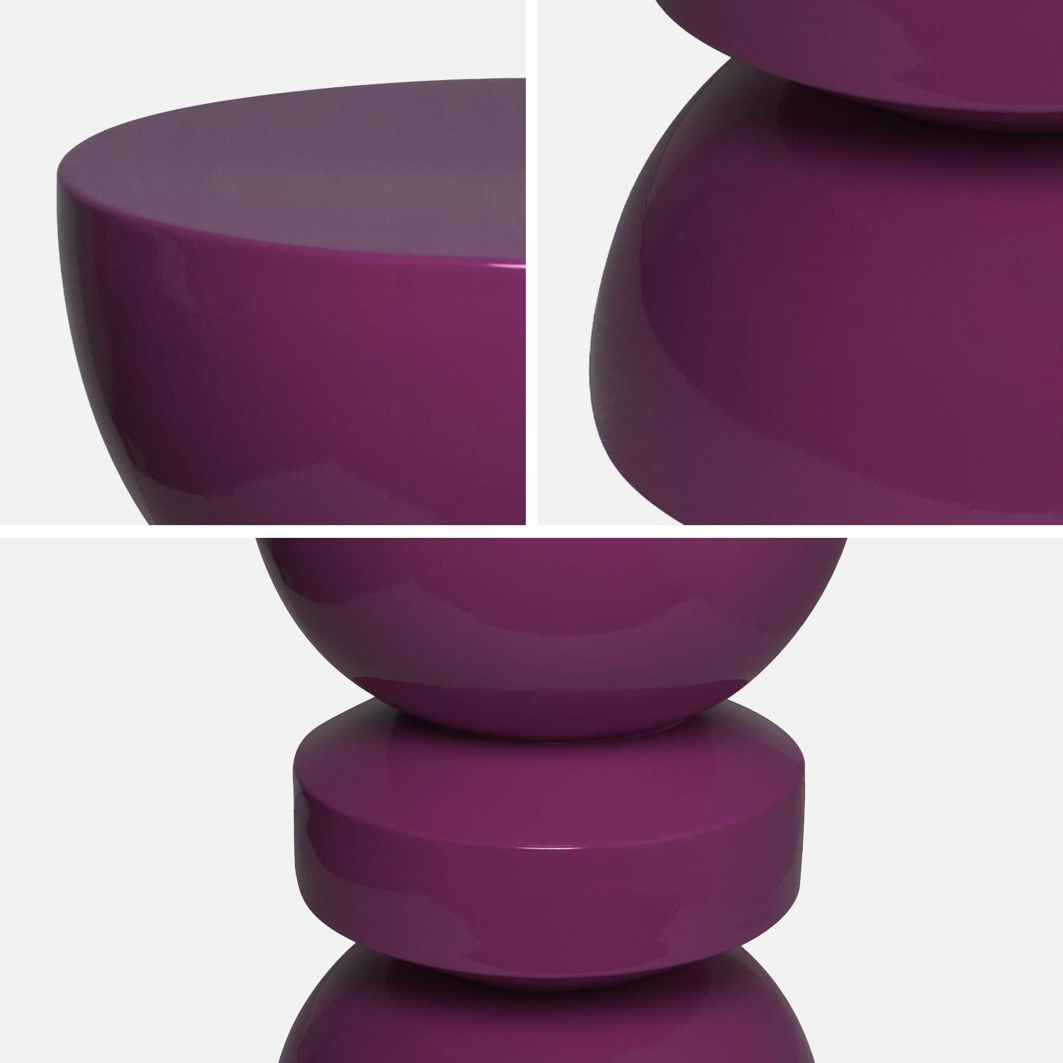 Table d'appoint, bout de canapé, table de chevet en métal violet Assa, Ø32 x H 44,5cm Photo2