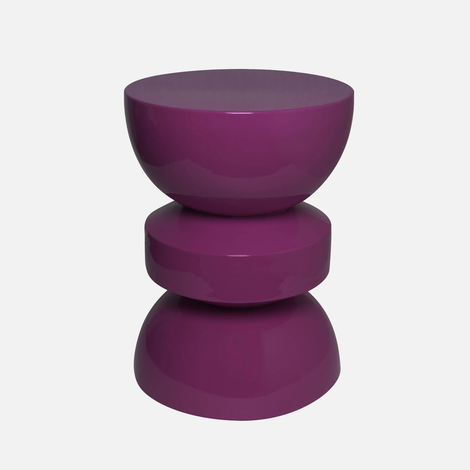 Table d'appoint, bout de canapé, table de chevet en métal violet Assa, Ø32 x H 44,5cm Photo1