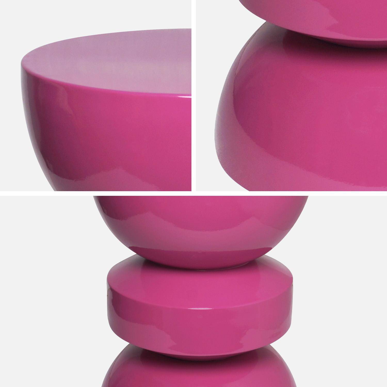 Table d'appoint, bout de canapé, table de chevet en métal rose Assa, Ø32 x H 44,5cm Photo2