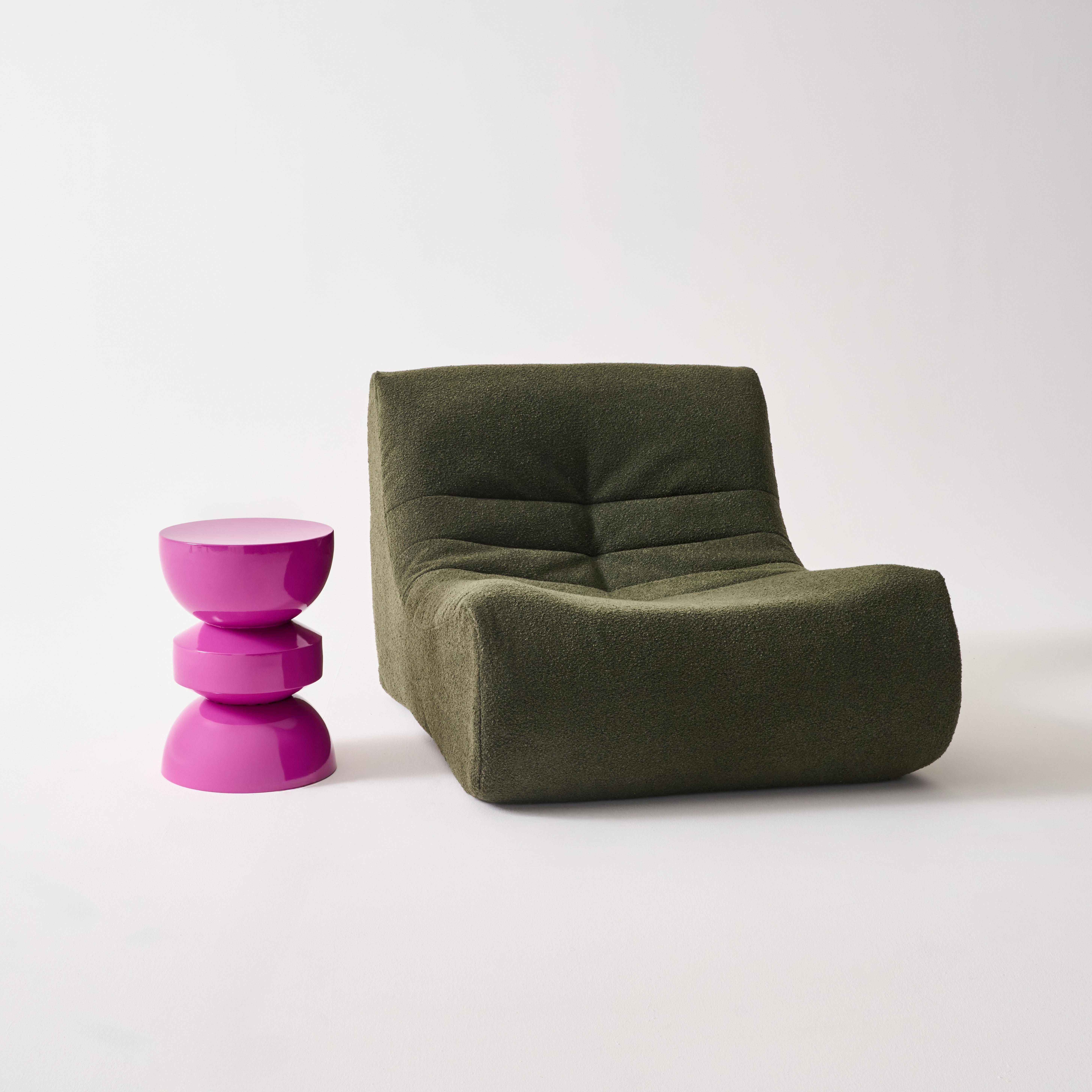 Table d'appoint, bout de canapé, table de chevet en métal effet glassy rose Assa, Ø32 x H 44,5cm Photo2