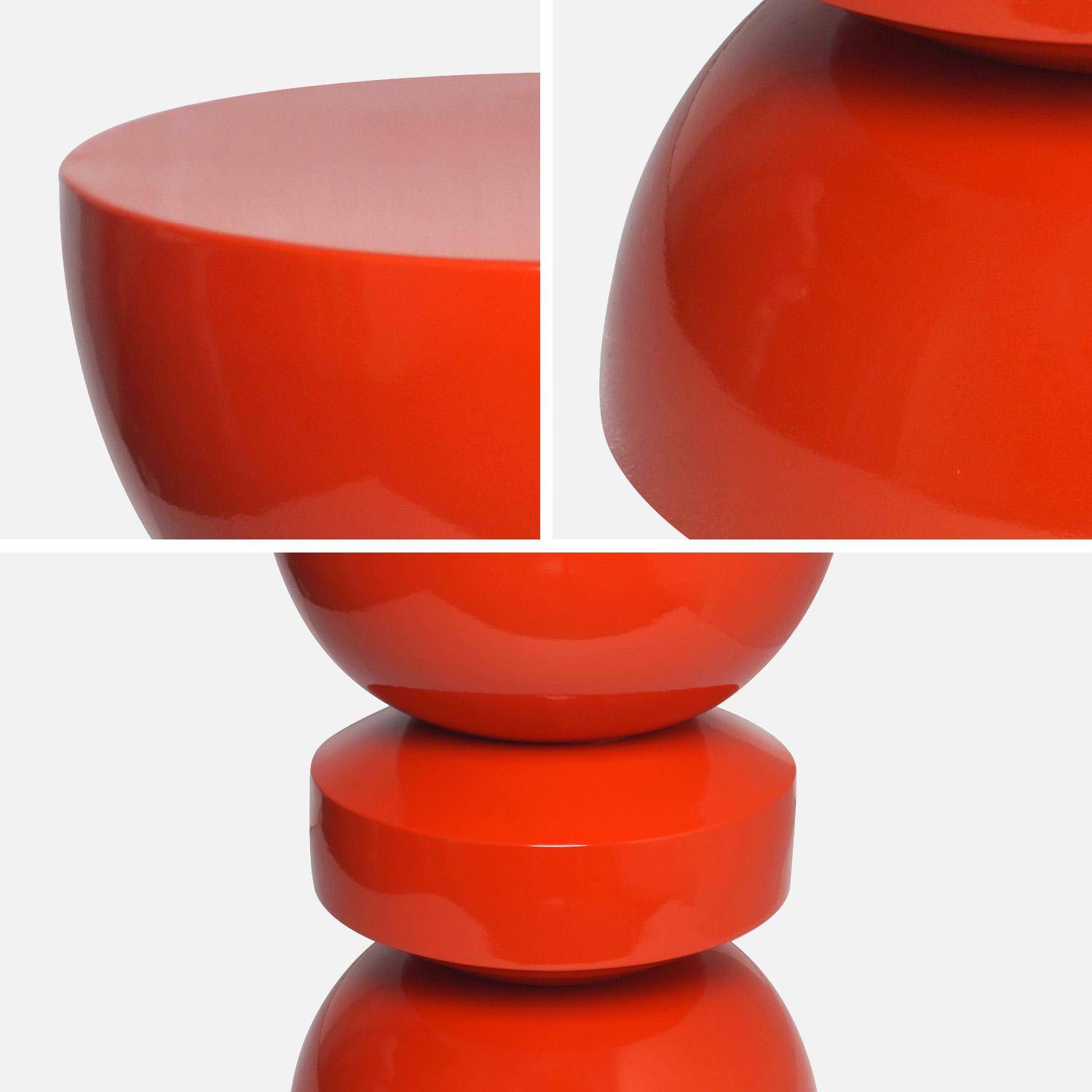 Table d'appoint, bout de canapé, table de chevet en métal orange Assa, Ø32 x H 44,5cm Photo2