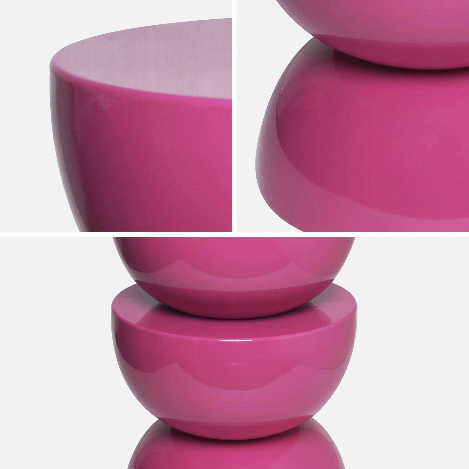 Table d'appoint, bout de canapé, table de chevet en métal rose Coumba, Ø32 x H 46,5cm Photo2