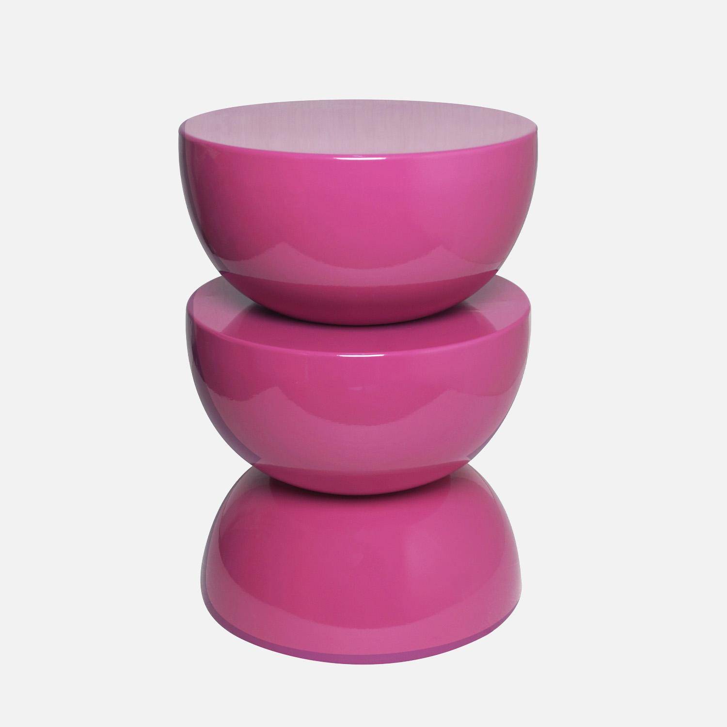 Beistelltisch aus Metall rosa mit Glanzeffekt
