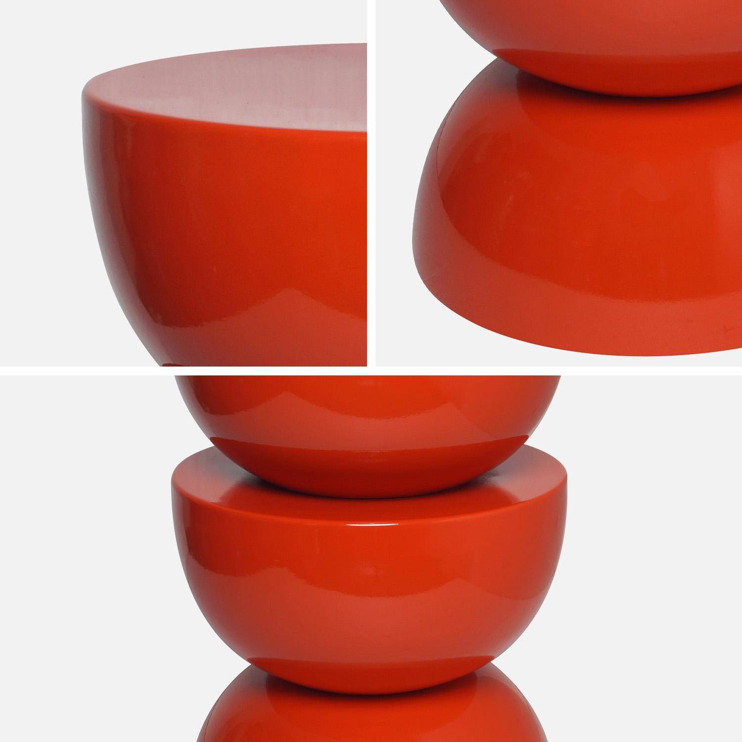 Table d'appoint, bout de canapé, table de chevet en métal orange Coumba, Ø32 x H 46,5cm Photo2
