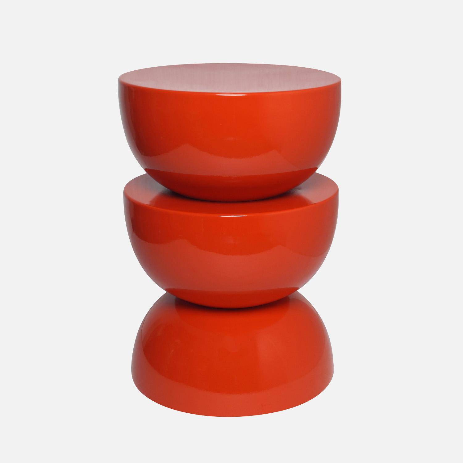 Table d'appoint, bout de canapé, table de chevet en métal orange Coumba, Ø32 x H 46,5cm Photo1