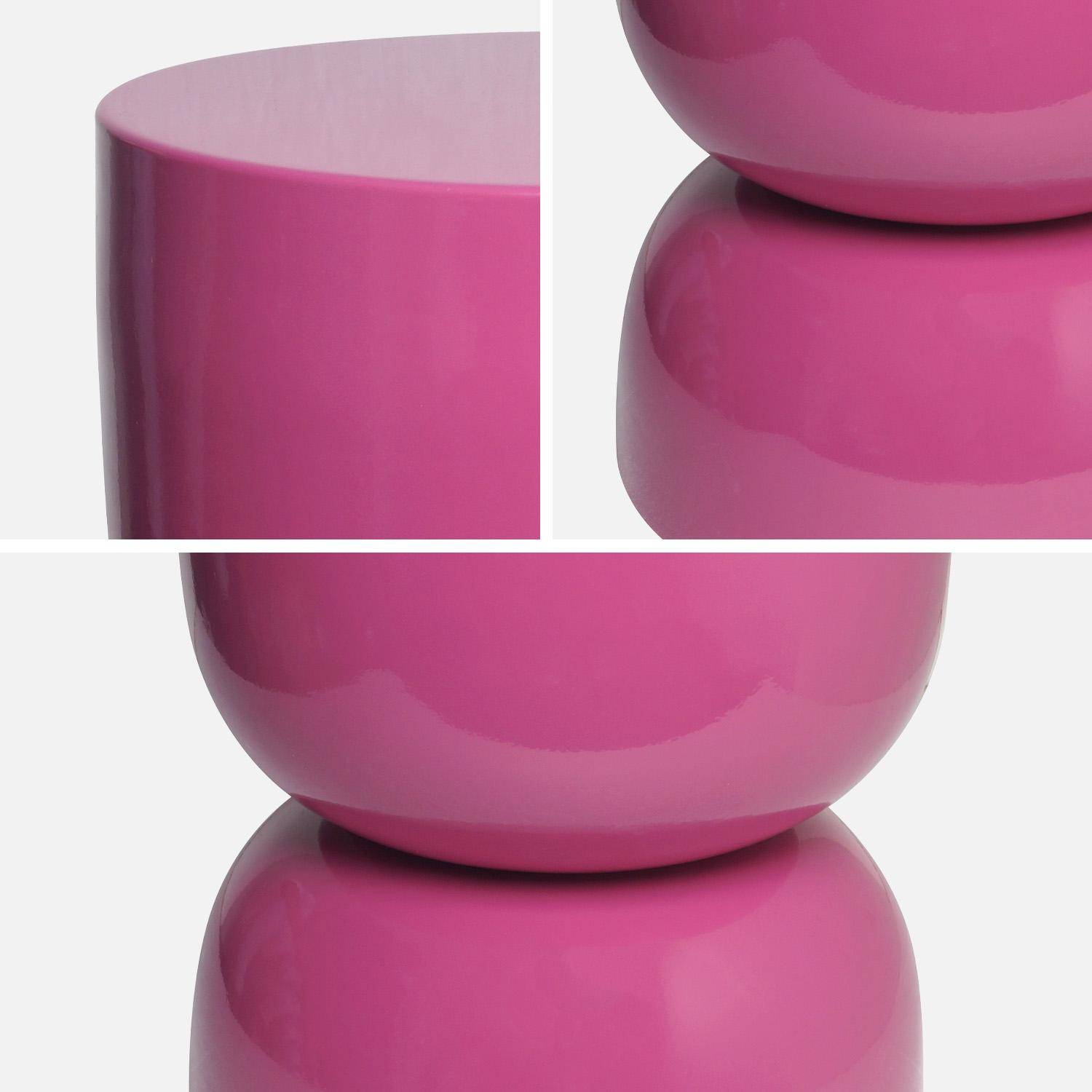 Table d'appoint, bout de canapé, table de chevet en métal rose Madi Ø32 x H 42cm,sweeek,Photo2