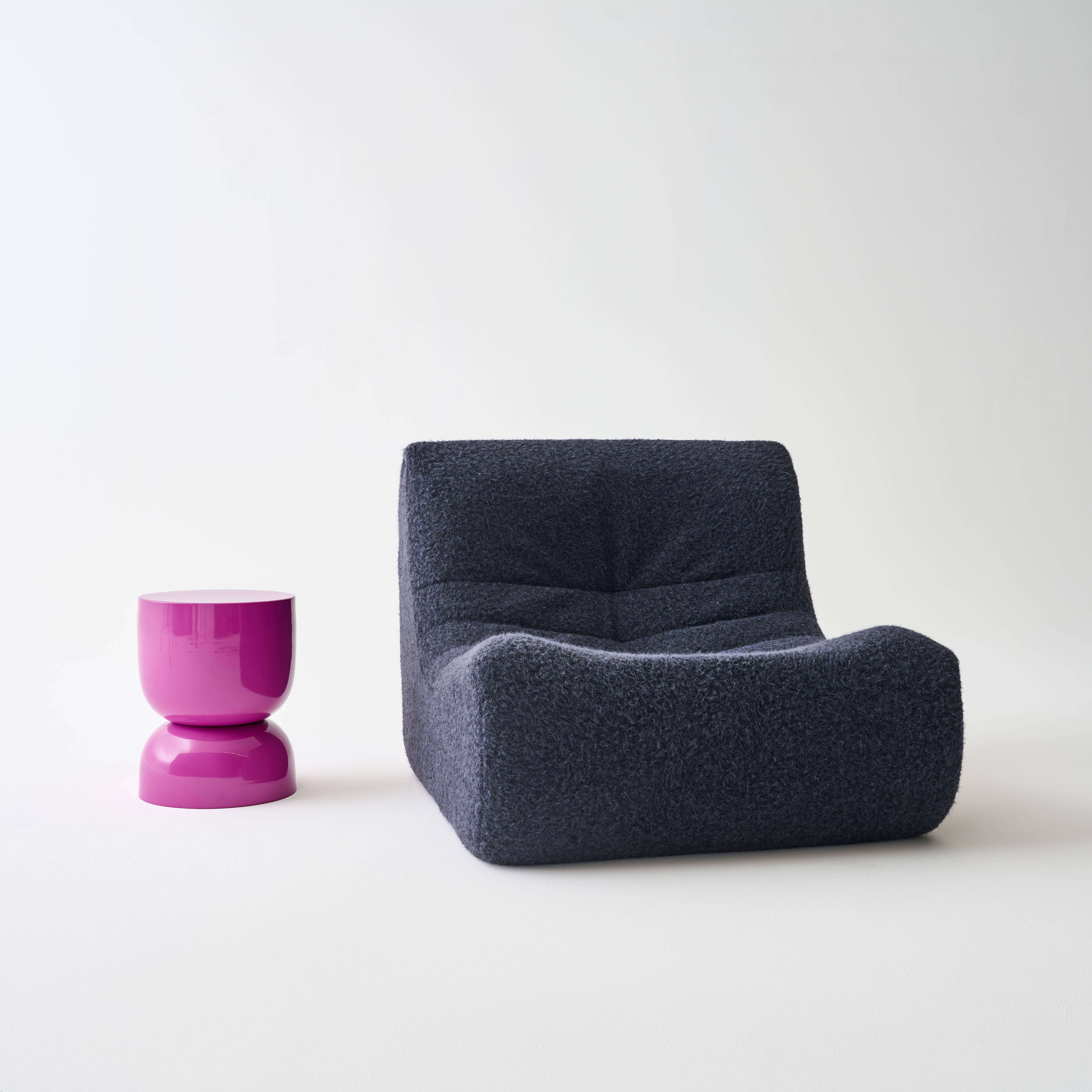 Table d'appoint, bout de canapé, table de chevet en métal effet glassy rose Madi Ø32 x H 42cm Photo2