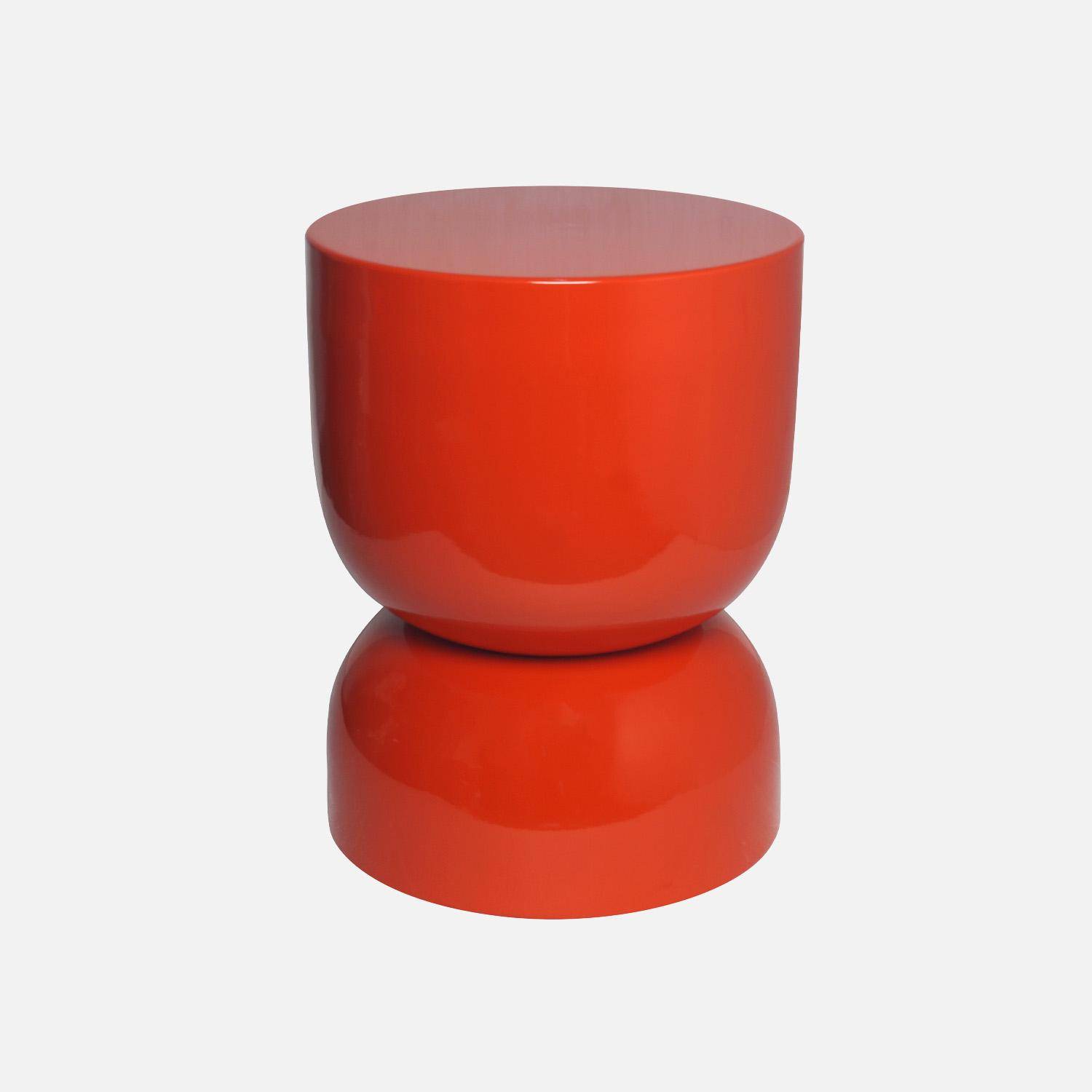 Table d'appoint, bout de canapé, table de chevet en métal orange Madi Ø32 x H 42cm Photo1