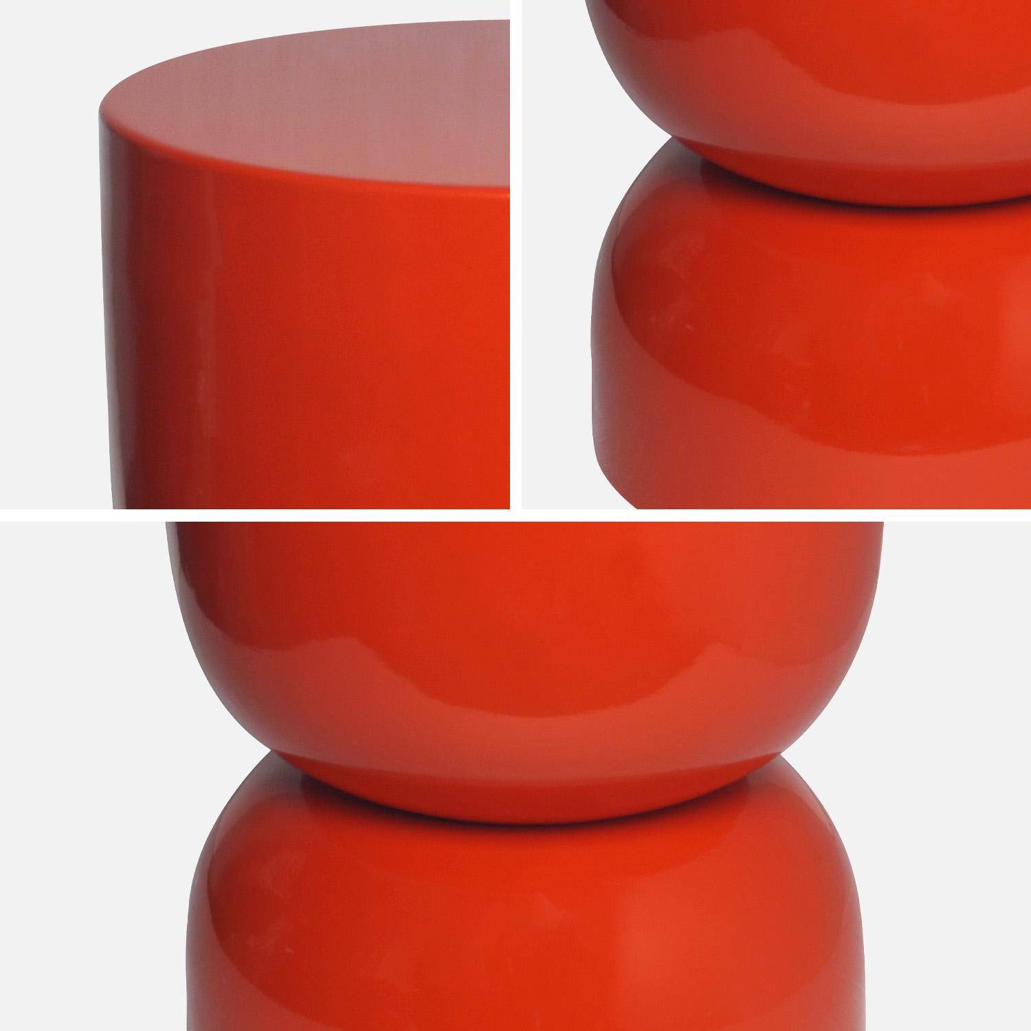 Table d'appoint, bout de canapé, table de chevet en métal orange Madi Ø32 x H 42cm,sweeek,Photo2