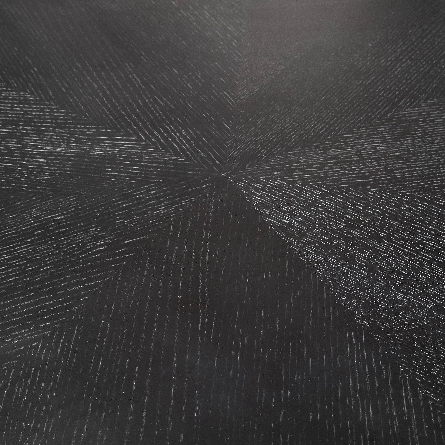 Table à manger ovale bois d'hévéa et placage chêne 6 places noir - L 190 x l 100 x H 75 cm - Diane Photo3