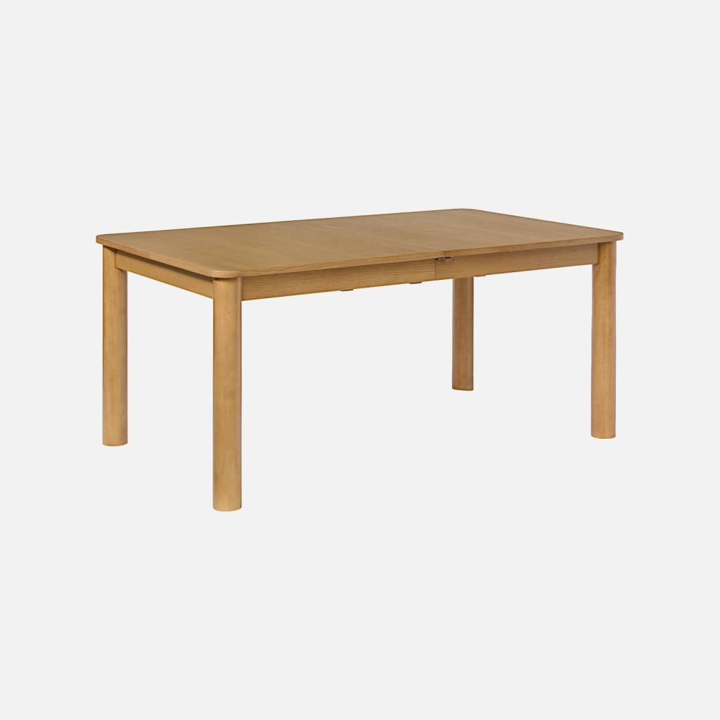 Table à manger extensible bois d'hévéa et placage chêne naturel 6 à 10 places