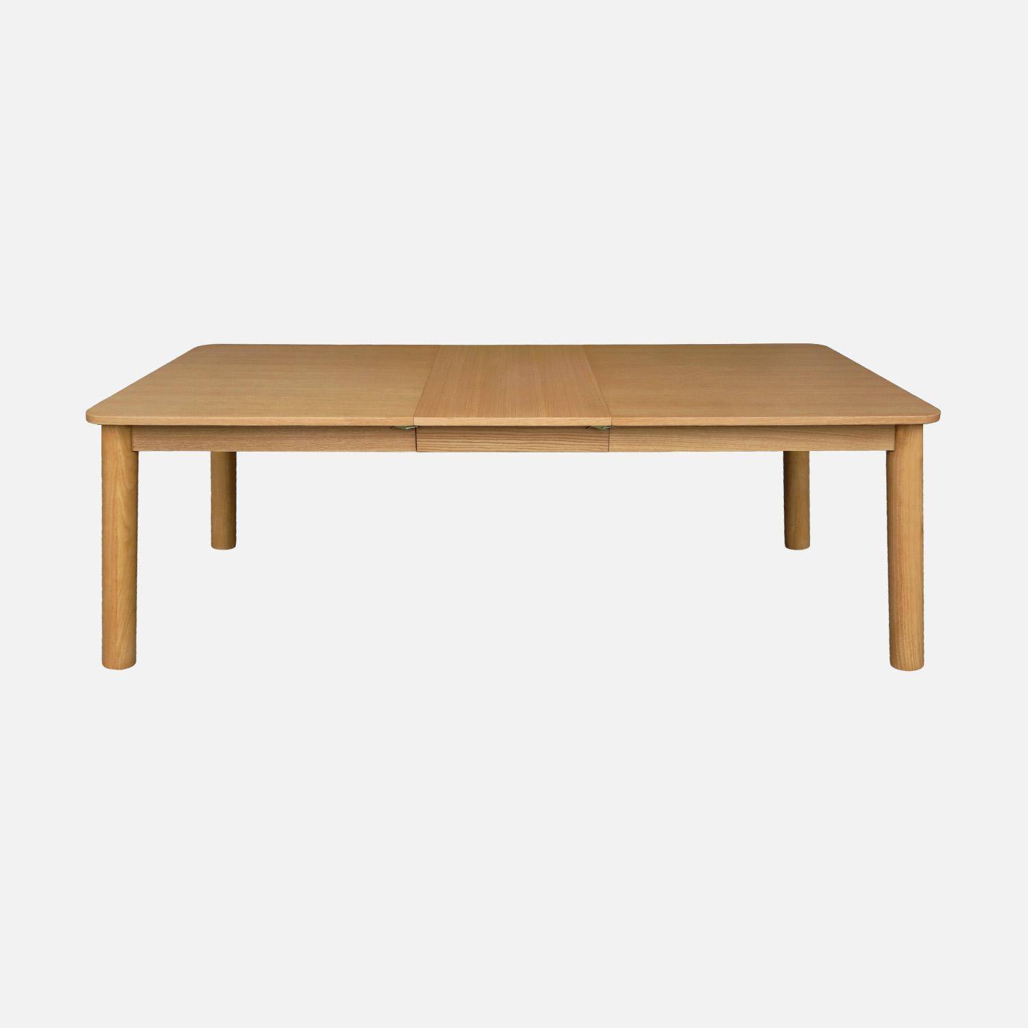 Mesa de comedor rectangular de madera extendible, 6 a 10 plazas, Solene, Natural, 270x100x75 cm Photo3