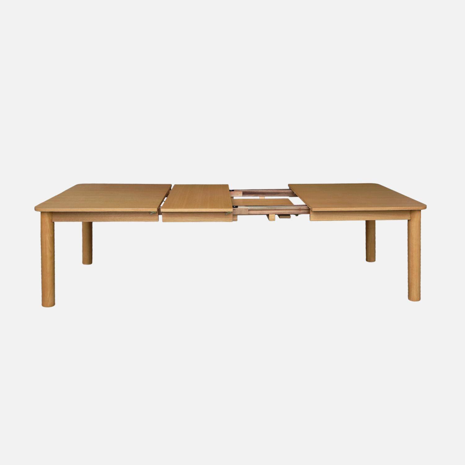 Mesa de comedor rectangular de madera extendible, 6 a 10 plazas, Solene, Natural, 270x100x75 cm Photo4