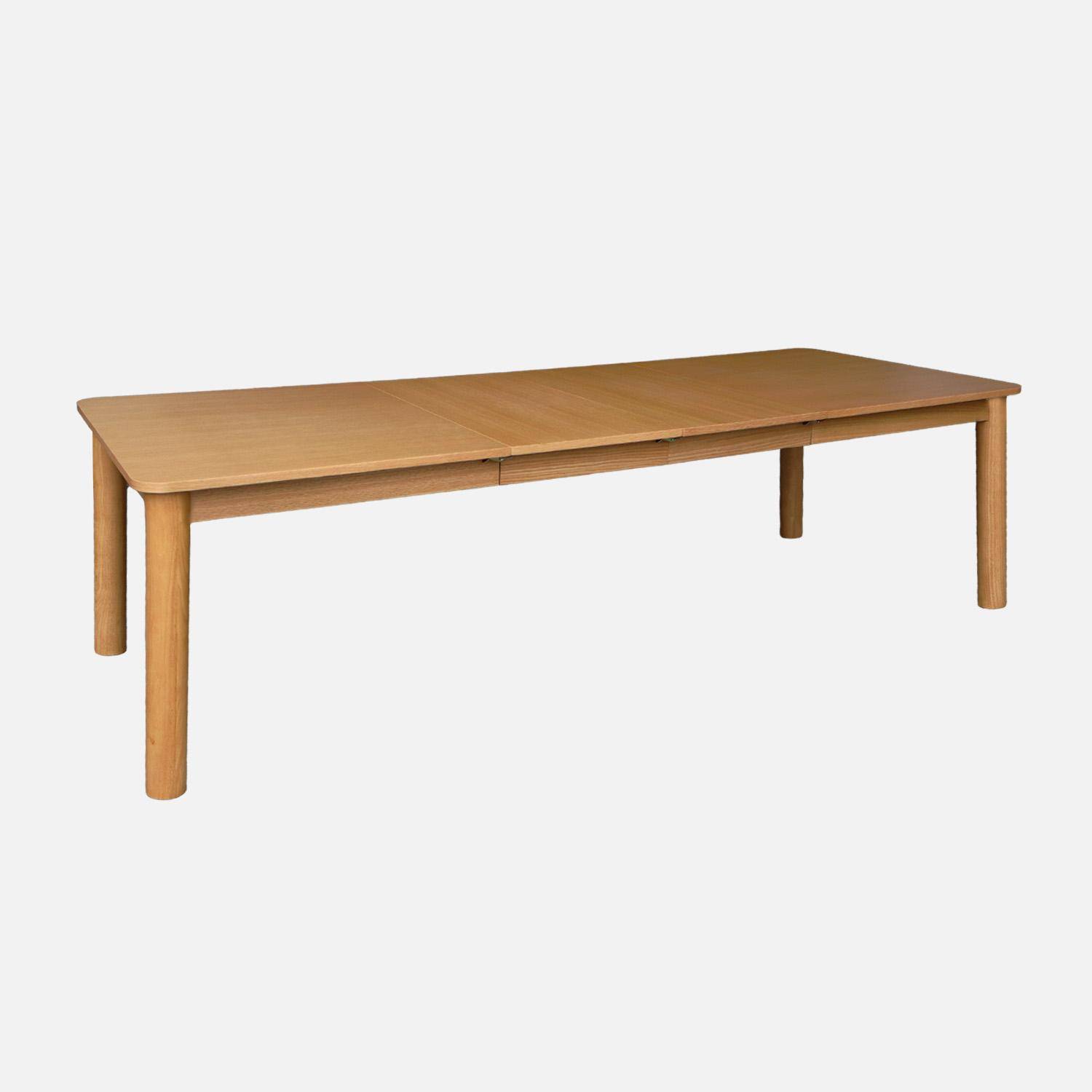 Mesa de comedor rectangular de madera extendible, 6 a 10 plazas, Solene, Natural, 270x100x75 cm Photo2