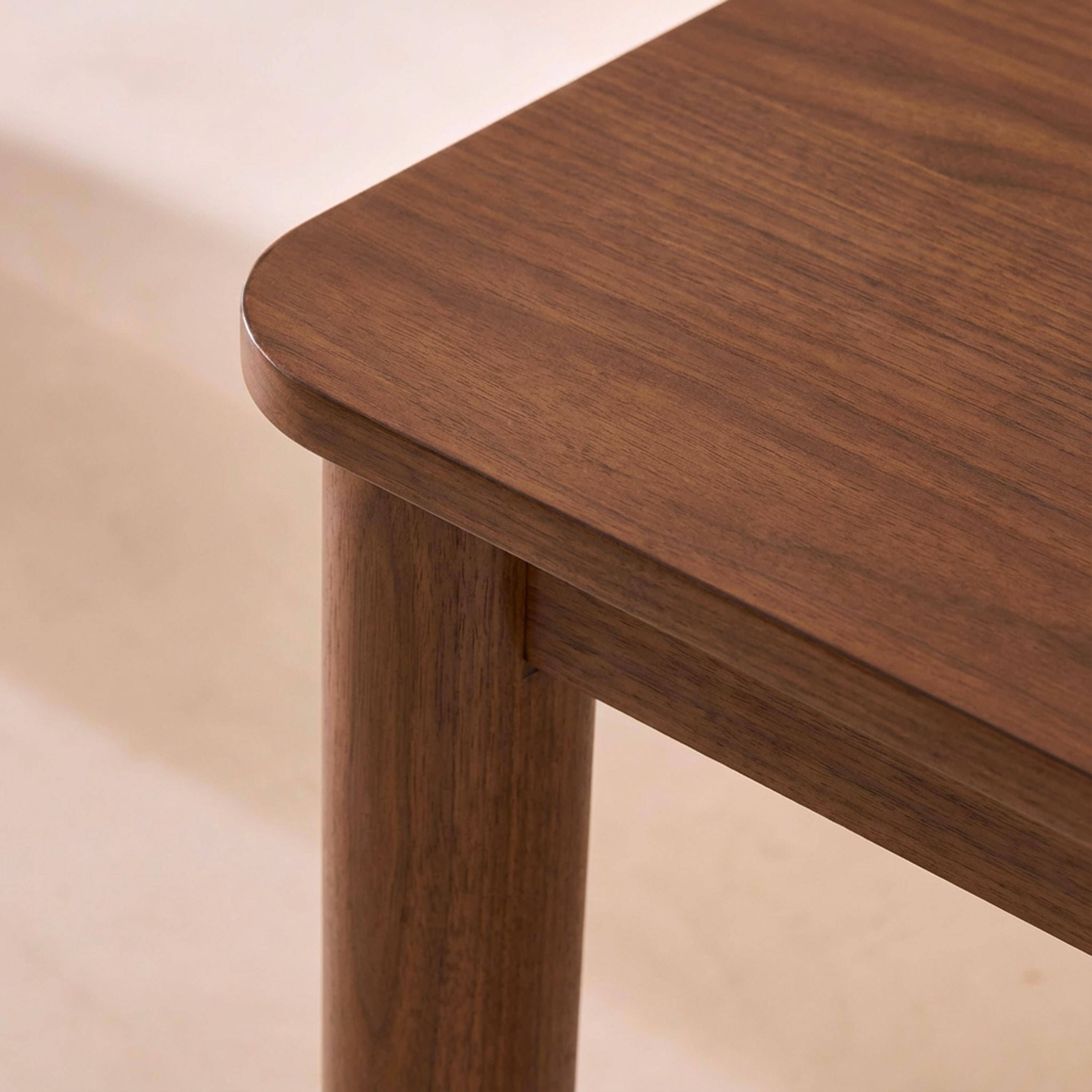 Uitschuifbare rechthoekige eettafel van rubberhout en eikenfineer 6 tot 10 plaatsen walnoot 170/220/270x100x76cm - Solene,sweeek,Photo6