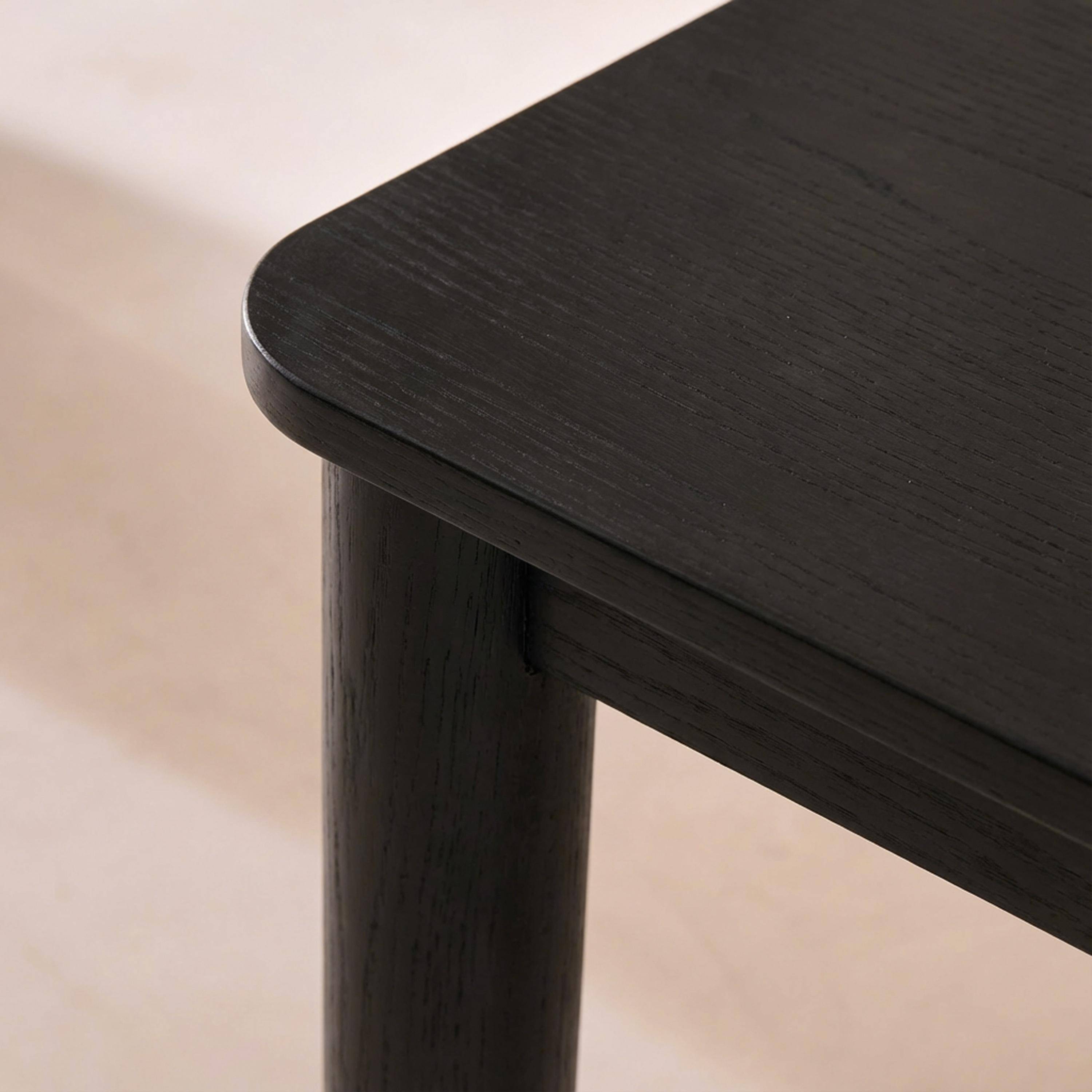 Uitschuifbare rechthoekige eettafel van rubberhout en eikenfineer 6 tot 10 plaatsen zwart 170/220/270x100x76cm - Solene Photo6