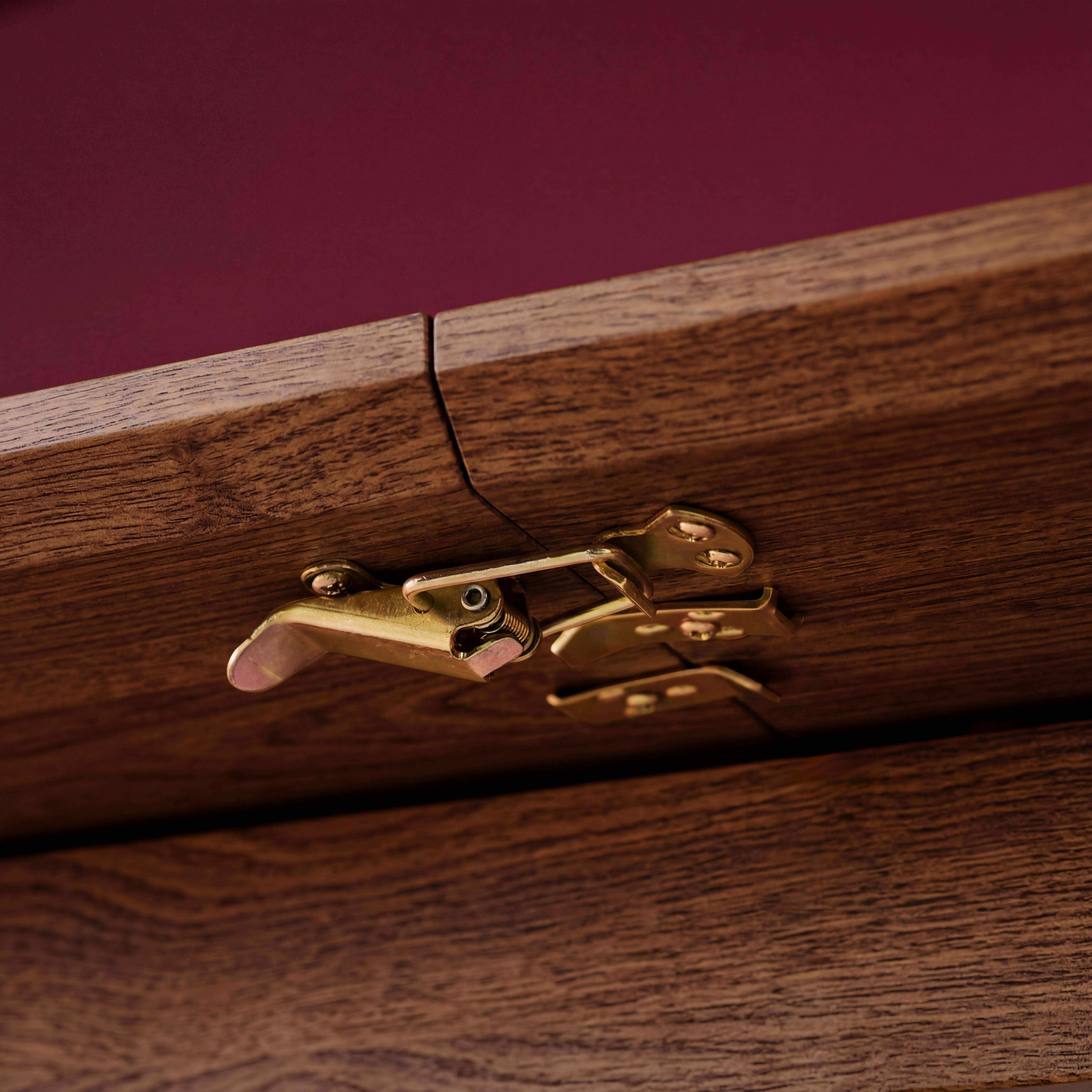 Table à manger oblongue extensible bois d'hévéa et placage chêne noyer 6-8 places 170-210cm - Albane Photo2