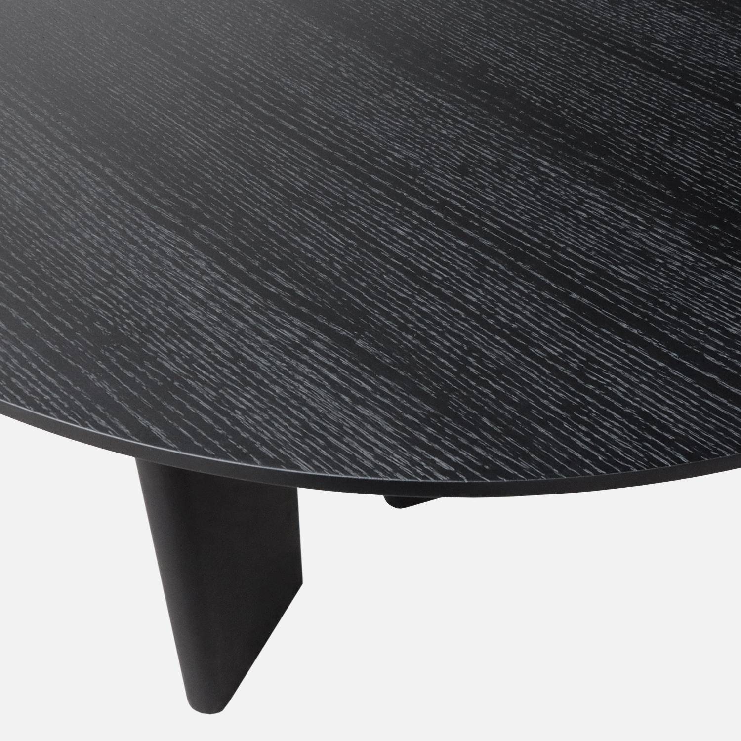 Table à manger oblongue extensible bois d'hévéa et placage chêne noir 6-8 places 170-210cm - Albane,sweeek,Photo6