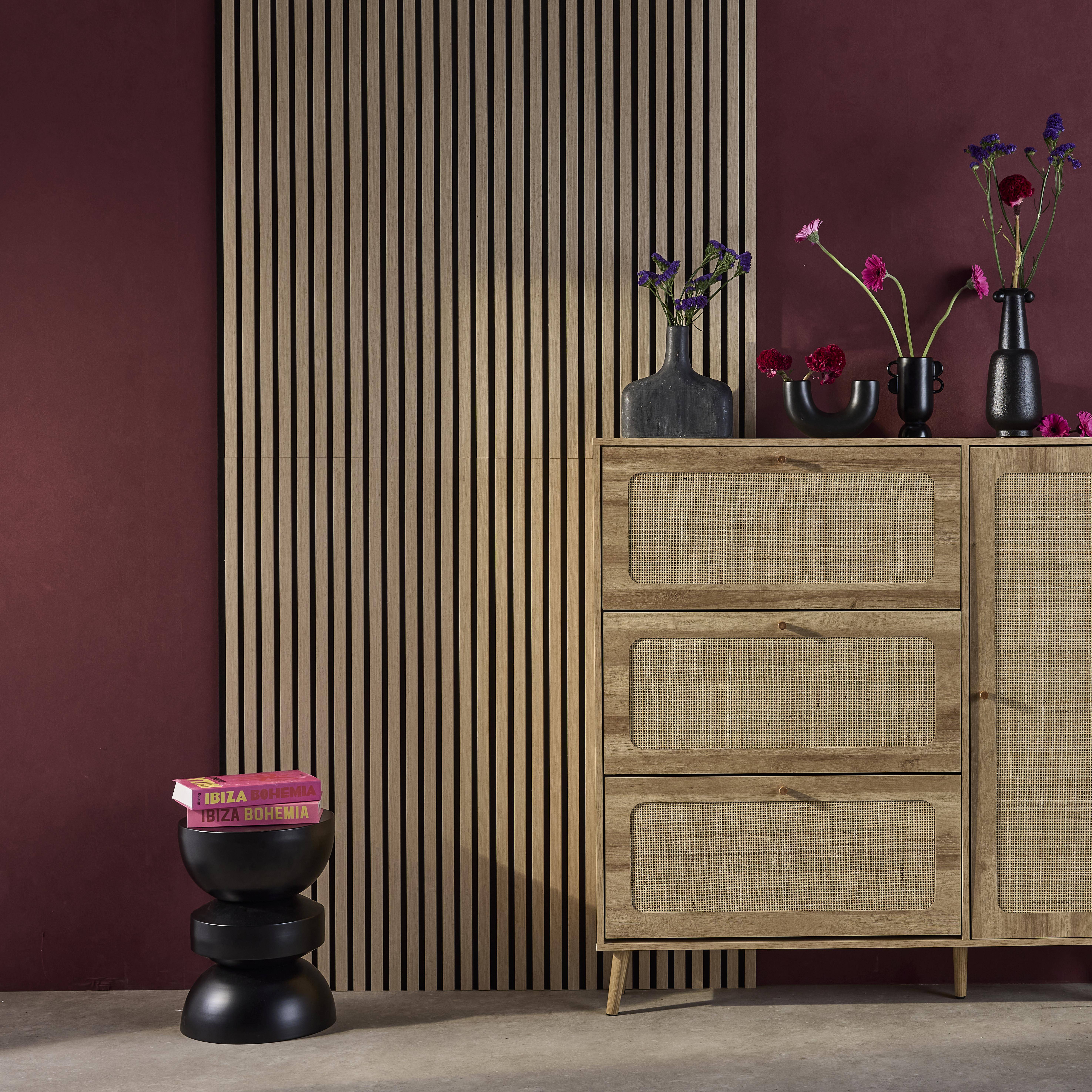 Set de 2 panneaux muraux acoustiques décoratifs en feutrine et MDF chêne 60x120cm - Kyoto Photo2