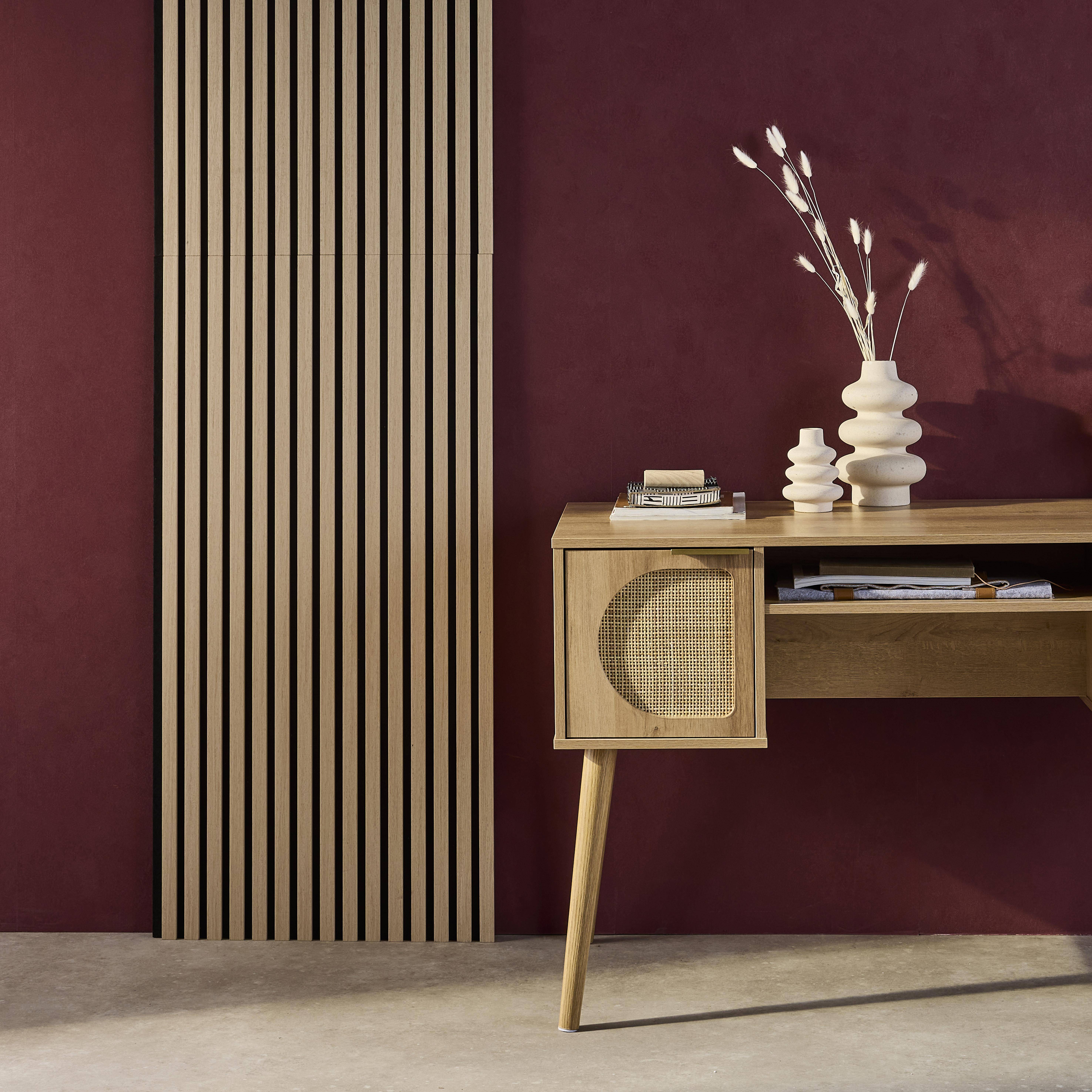 Set de 2 panneaux muraux acoustiques décoratifs en feutrine et MDF chêne 60x120cm - Kyoto Photo3