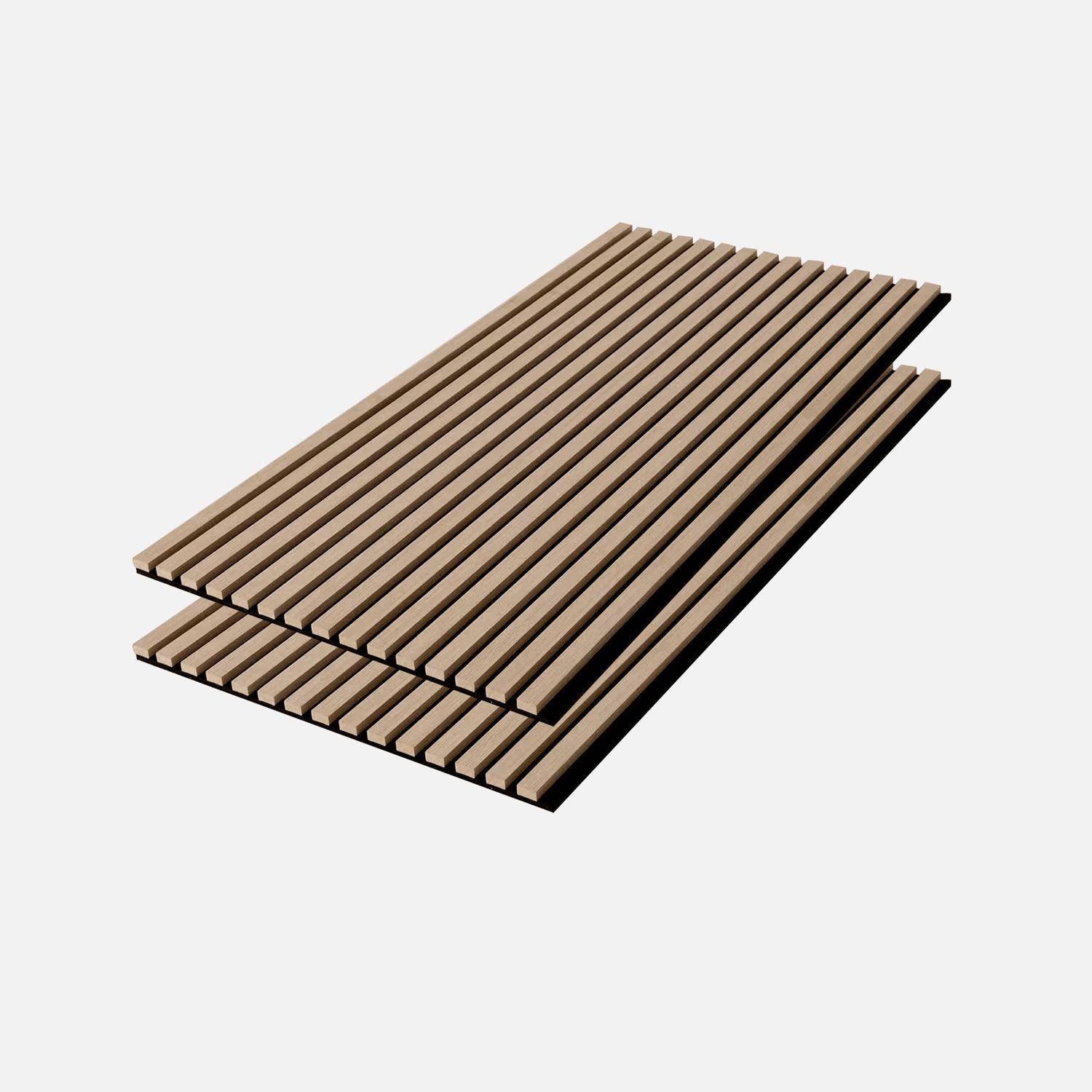 2er-Set dekorative Akustikwandpaneele aus Filz und MDF eichenfarben 60x120cm - Kyoto Photo4