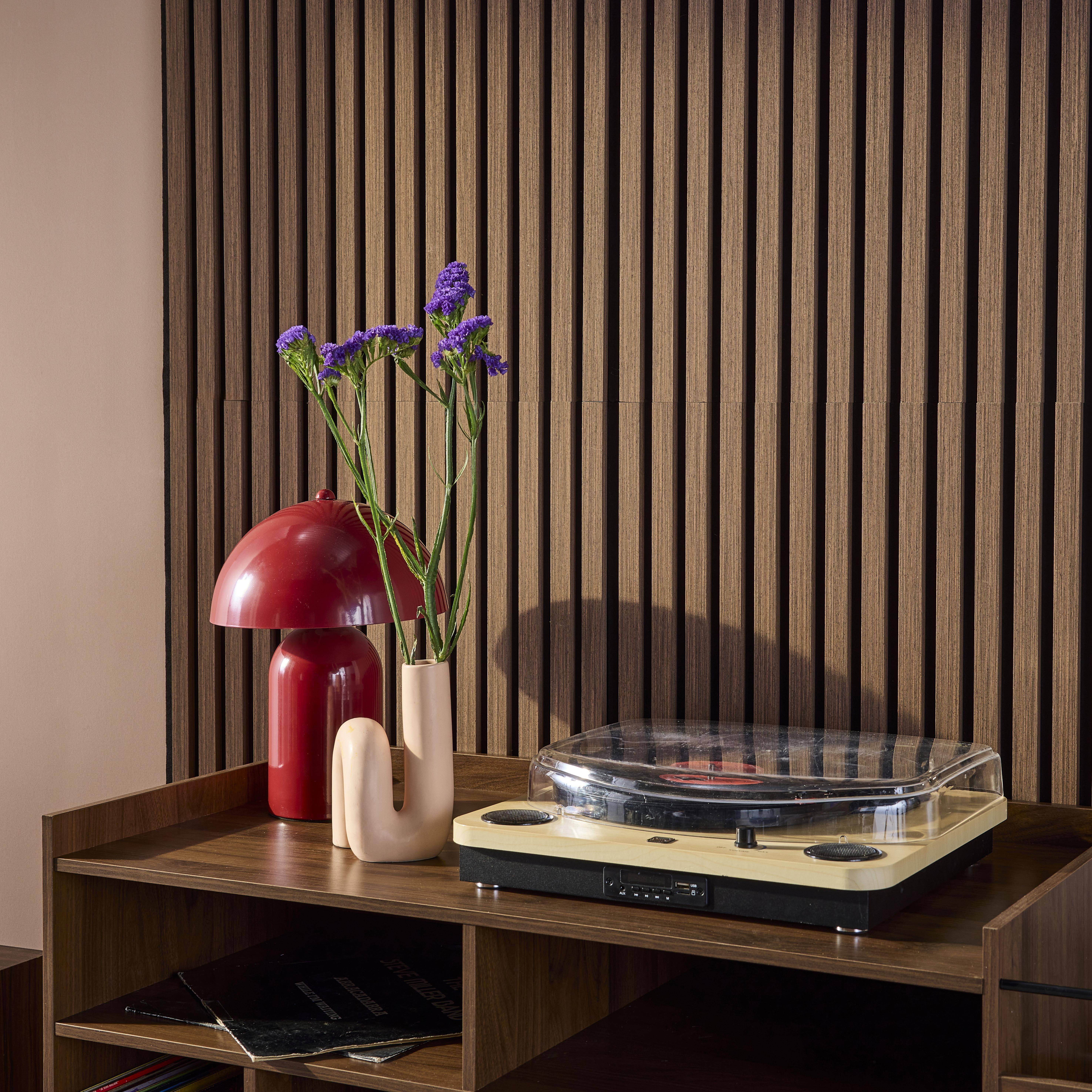 Set de 2 panneaux muraux acoustiques décoratifs en feutrine et MDF noyer 60x120cm - Kyoto Photo1
