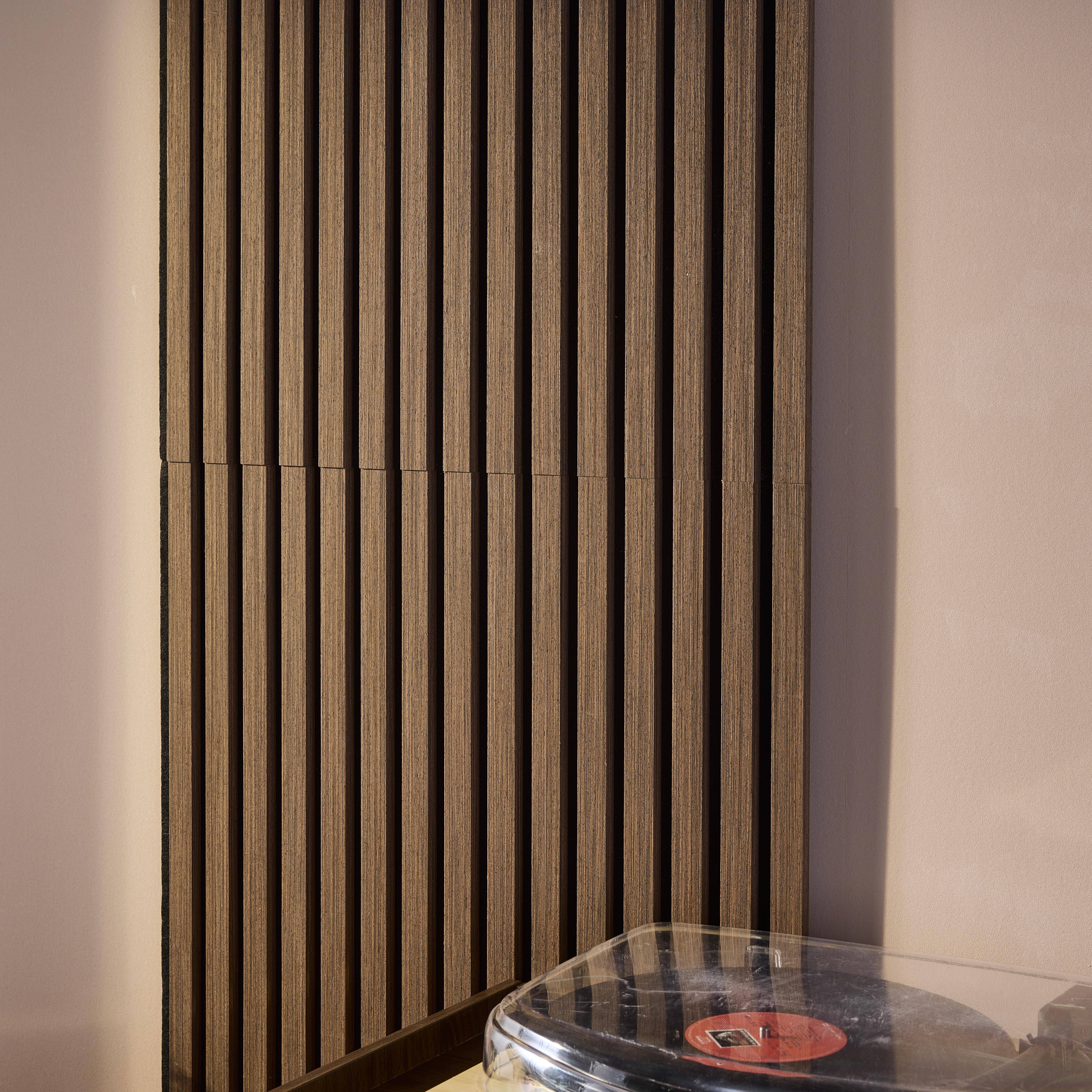 Set de 2 panneaux muraux acoustiques décoratifs en feutrine et MDF noyer 60x120cm - Kyoto Photo3