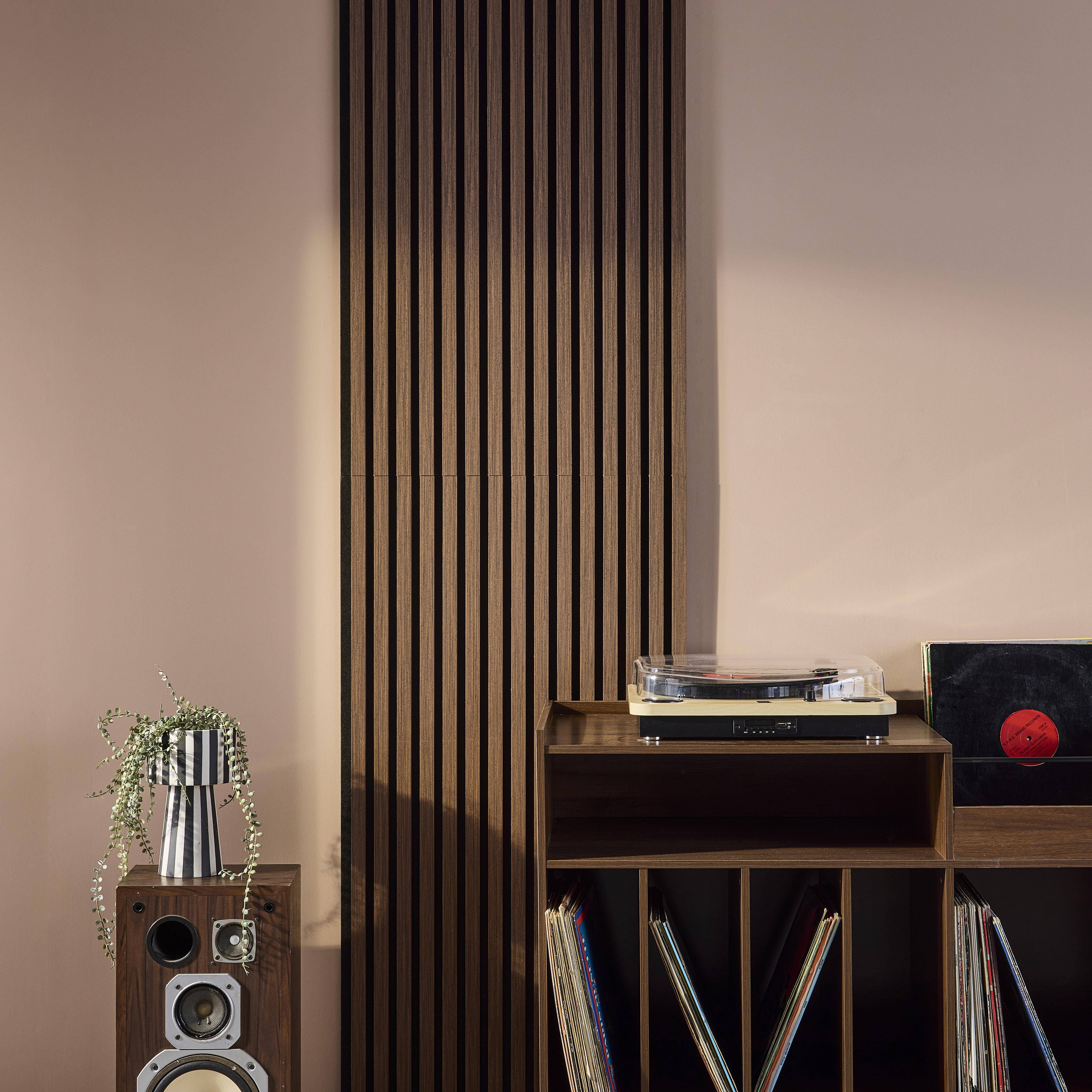 Set de 2 panneaux muraux acoustiques décoratifs en feutrine et MDF noyer 60x120cm - Kyoto Photo2