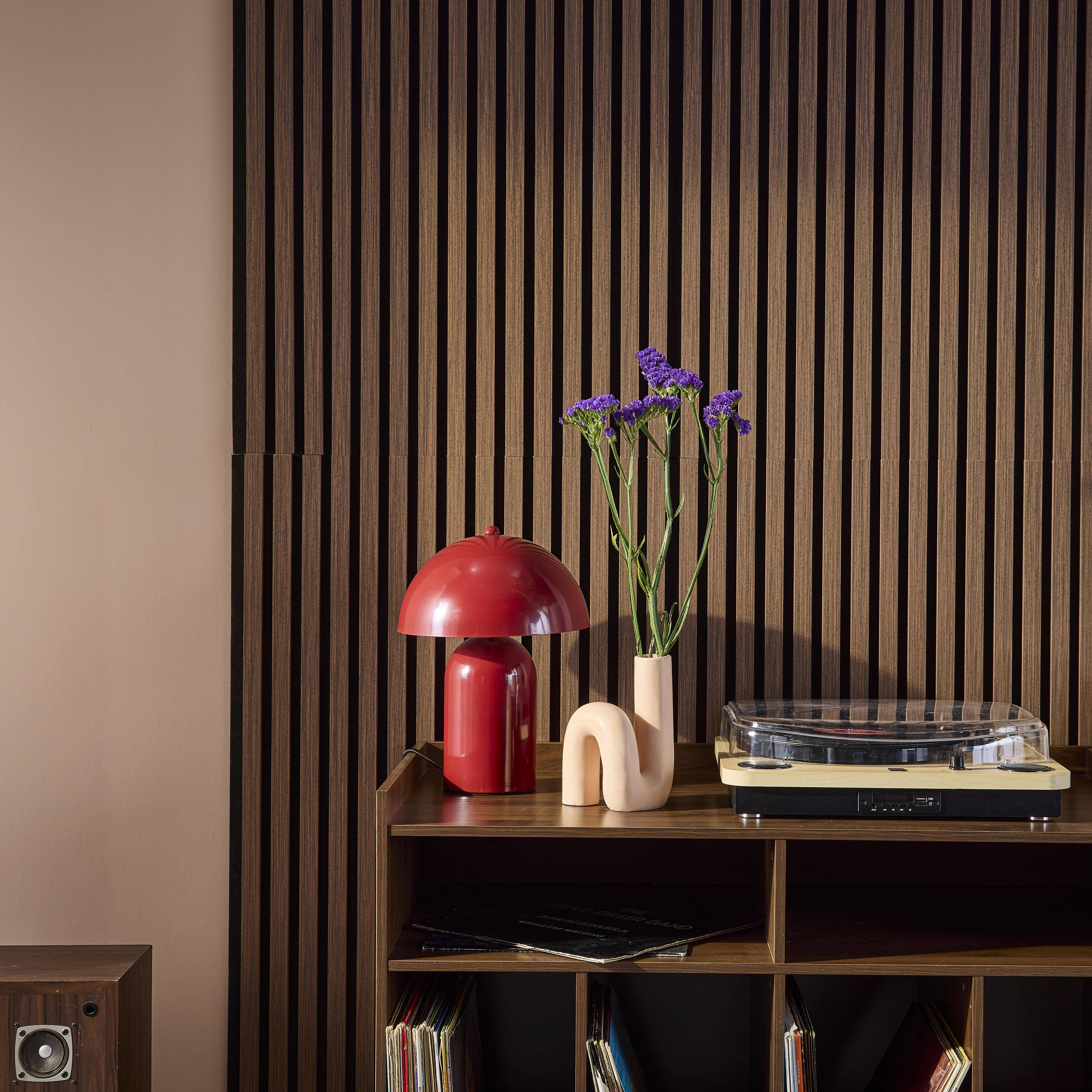 Set de 2 panneaux muraux acoustiques décoratifs en feutrine et MDF noyer 60x120cm - Kyoto,sweeek,Photo4
