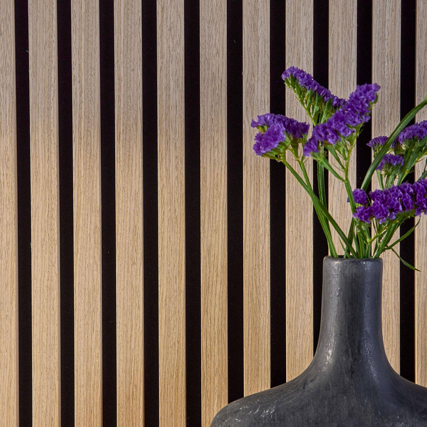 Painéis de parede acústicos decorativos, Kyoto, Carvalho, 120x60x2.1 cm Photo3