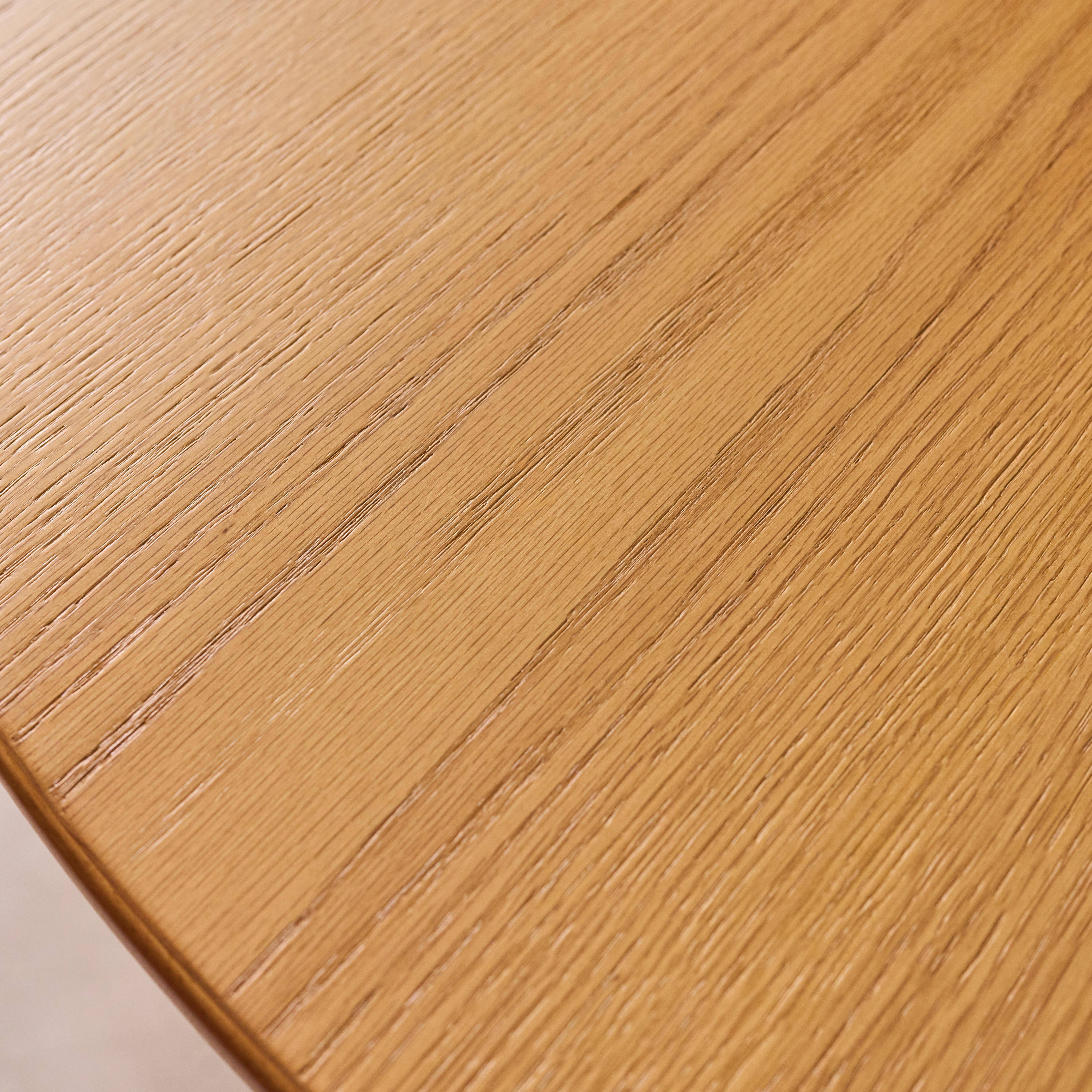 Ronde eetkamertafel rubberhout en eikenfineer 4 plaatsen naturel - Ø 115 x 73 cm - Estelle,sweeek,Photo3