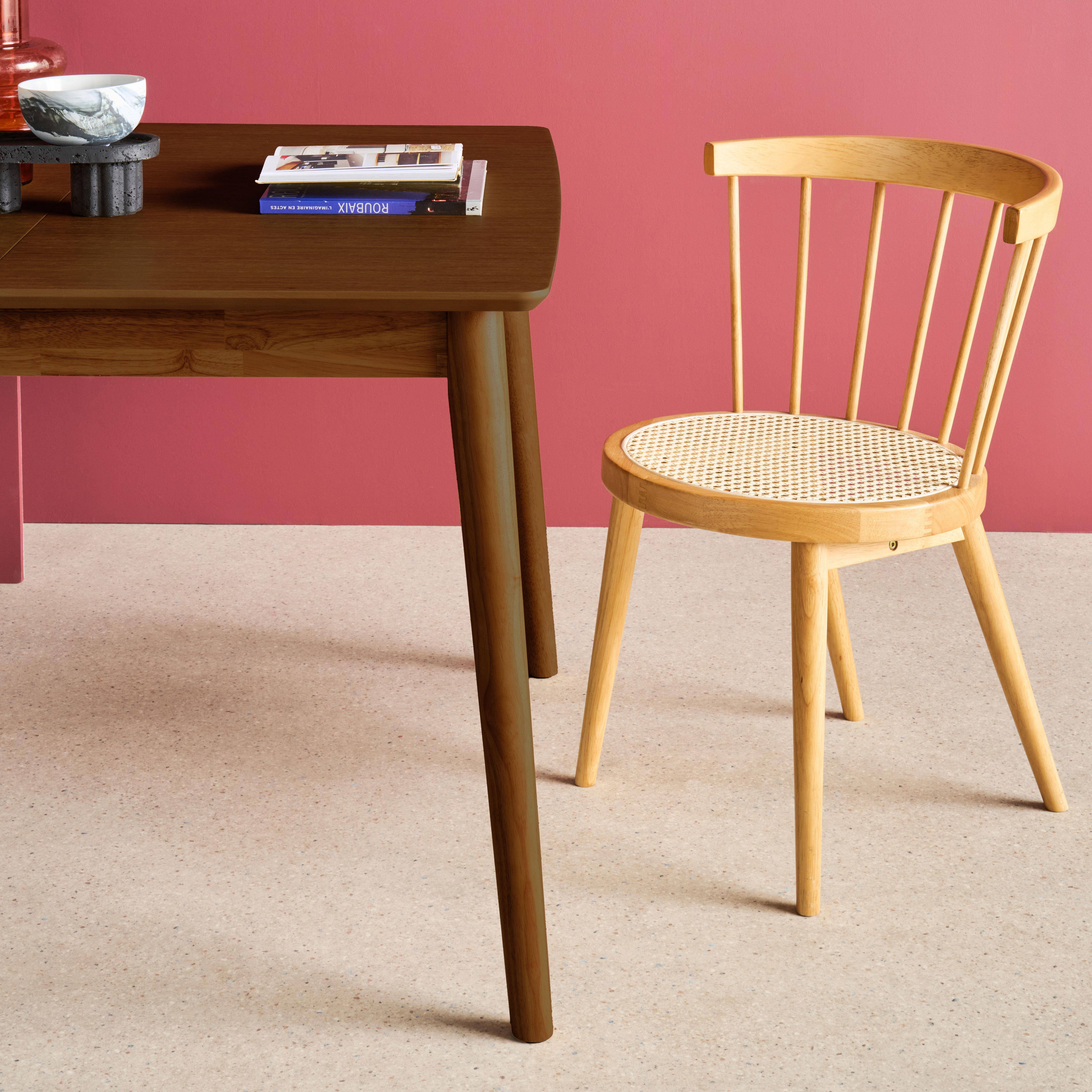 Rechteckiger, ausziehbarer Esstisch Heveaholz und nussbaumfarbenes Eichenfurnier 4-6 Plätze - 110/140 x 100 x 75 cm - Lina Photo4