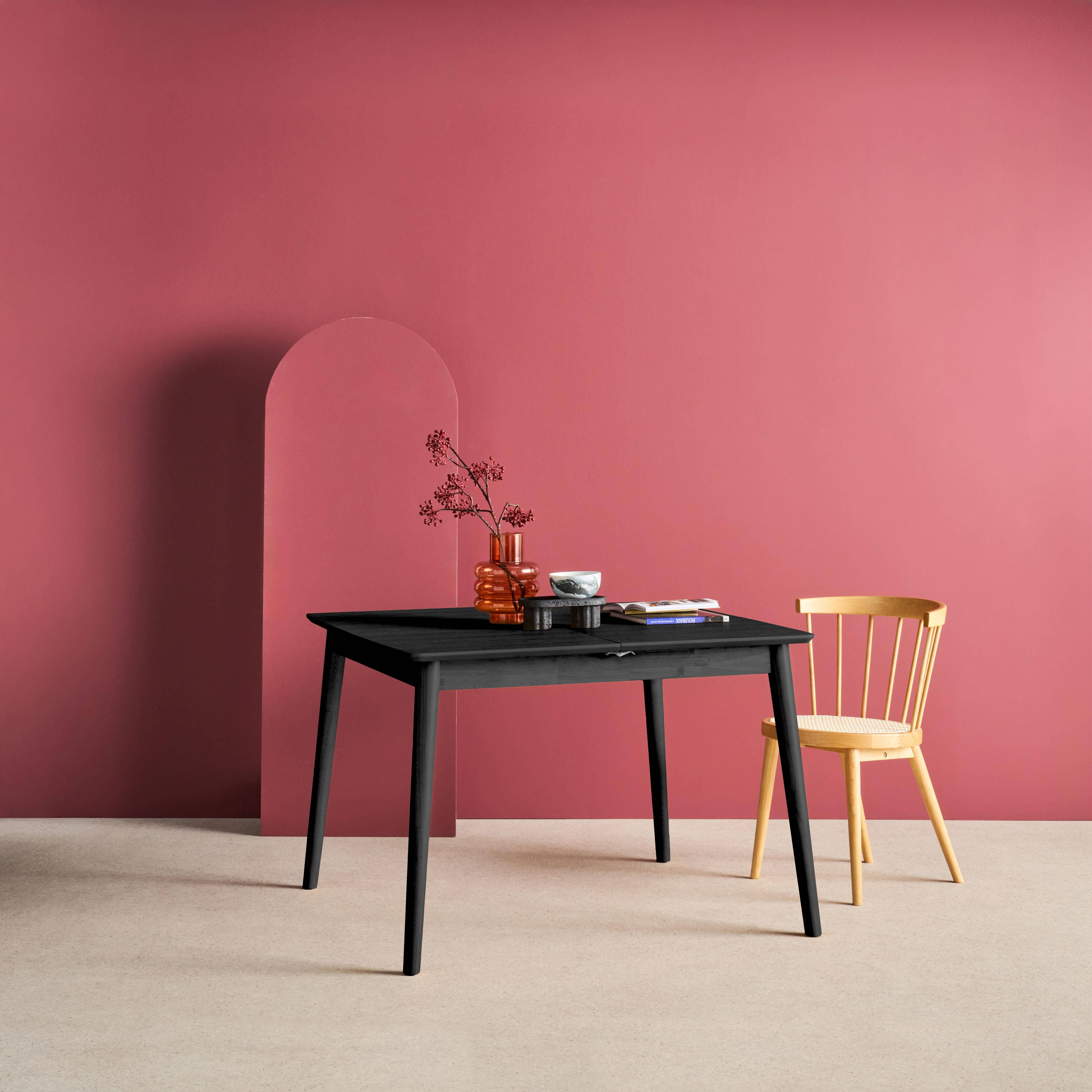 Rechteckiger, ausziehbarer Esstisch Heveaholz und schwarzes Eichenfurnier 4-6 Plätze - 110/140 x 100 x 75 cm - Lina,sweeek,Photo3