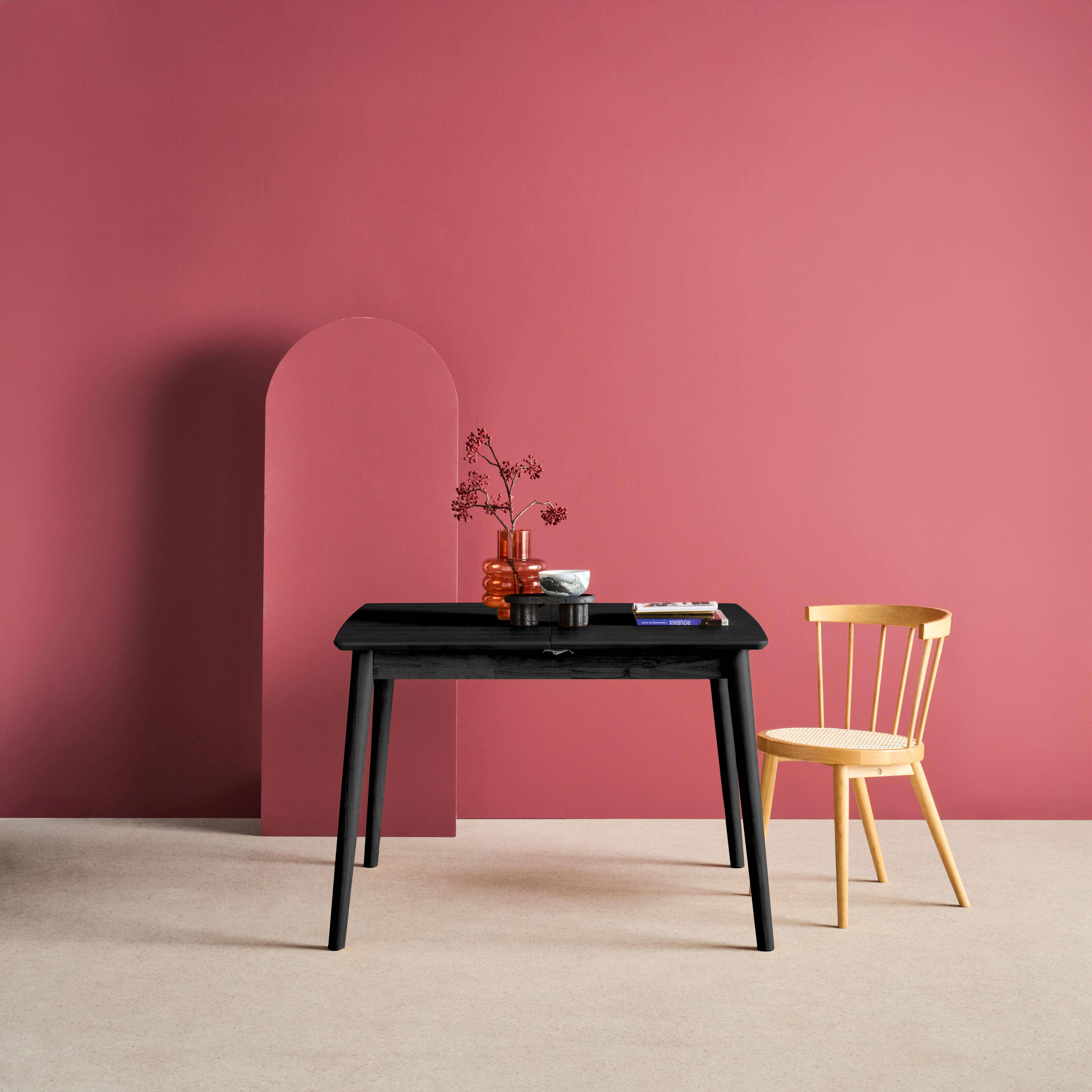 Rechteckiger, ausziehbarer Esstisch Heveaholz und schwarzes Eichenfurnier 4-6 Plätze - 110/140 x 100 x 75 cm - Lina Photo1