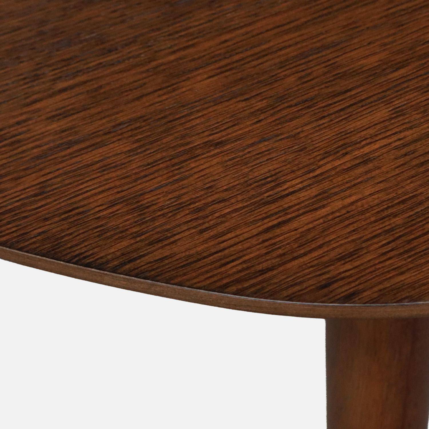 Table à manger ovale extensible bois d'hévéa et placage chêne noyer 4-6 places - 110 / 140 x 100 x 75 cm - Lisa Photo5