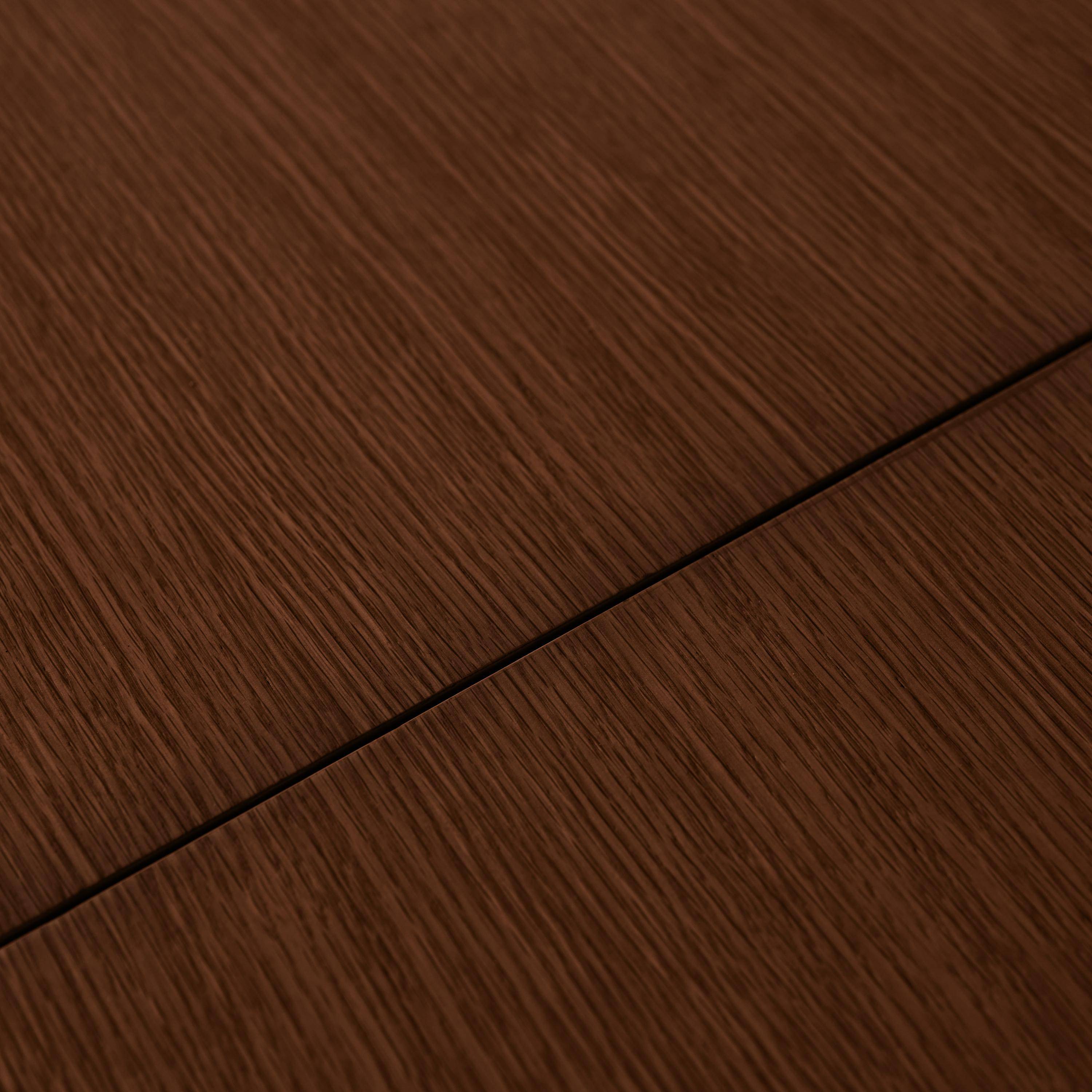 Ovale uitschuifbare eettafel van rubberhout en eikfineer 4-6 plaatsen walnoot 110 / 140 x 100 x 75 cm - Lisa,sweeek,Photo7