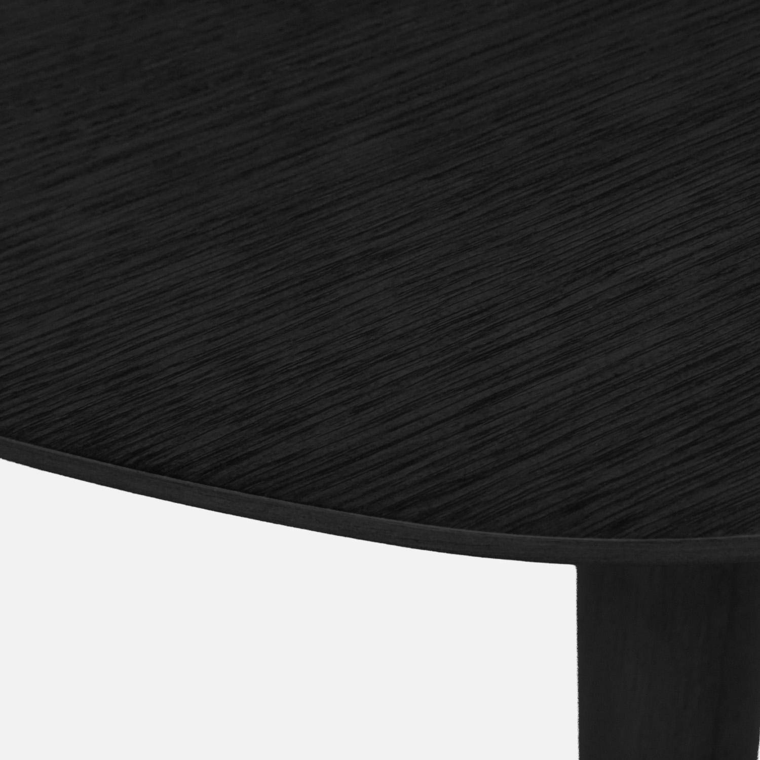 Table à manger ovale extensible bois d'hévéa et placage chêne noir 4-6 places - 110 / 140 x 100 x 75 cm - Lisa Photo5