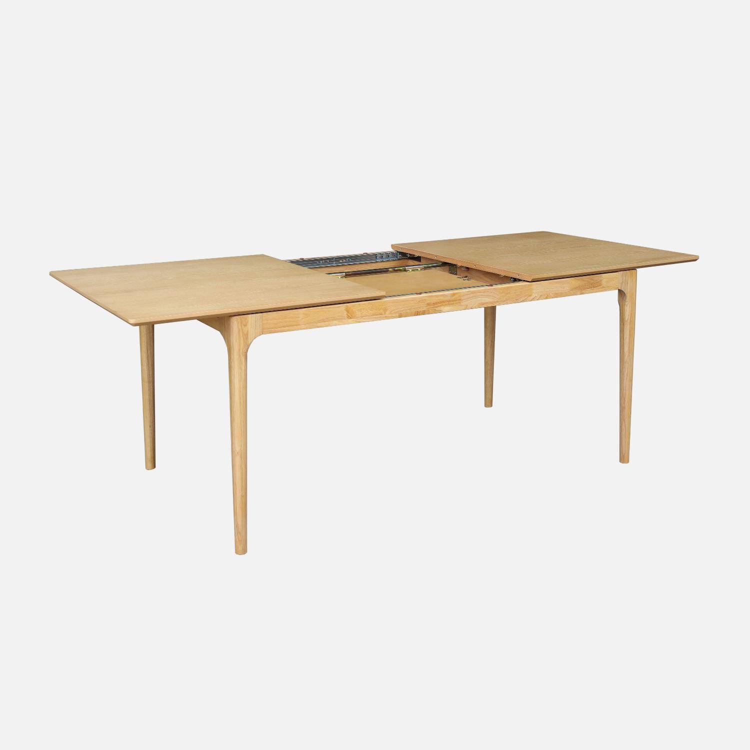 Mesa de comedor rectangular extensible de madera, 6-8 plazas, Elena, Natural, 210x90x76 cm Photo2