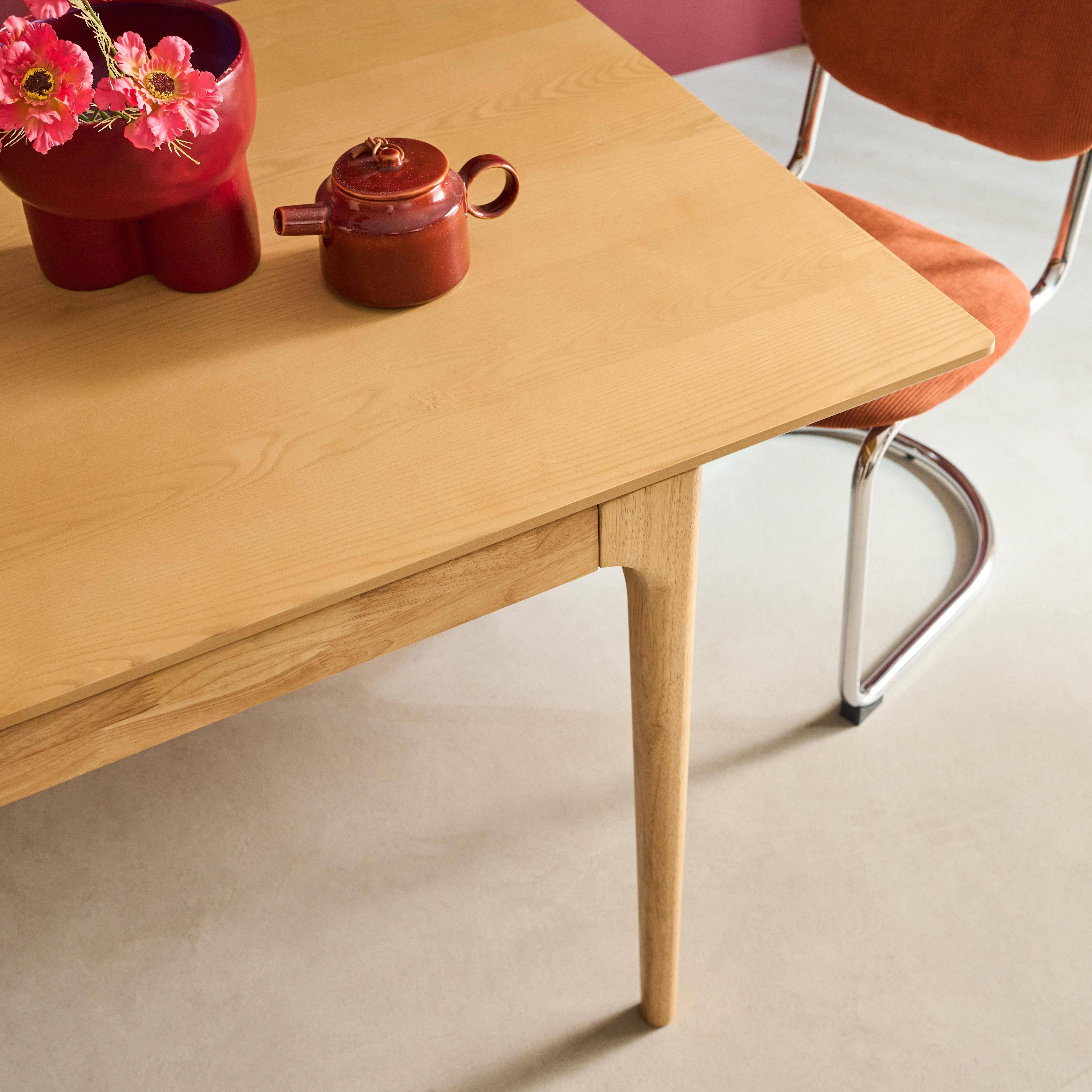 Mesa de jantar retangular extensível em madeira para 6-8 lugares, Elena, Natural, 210x90x76 cm,sweeek,Photo4