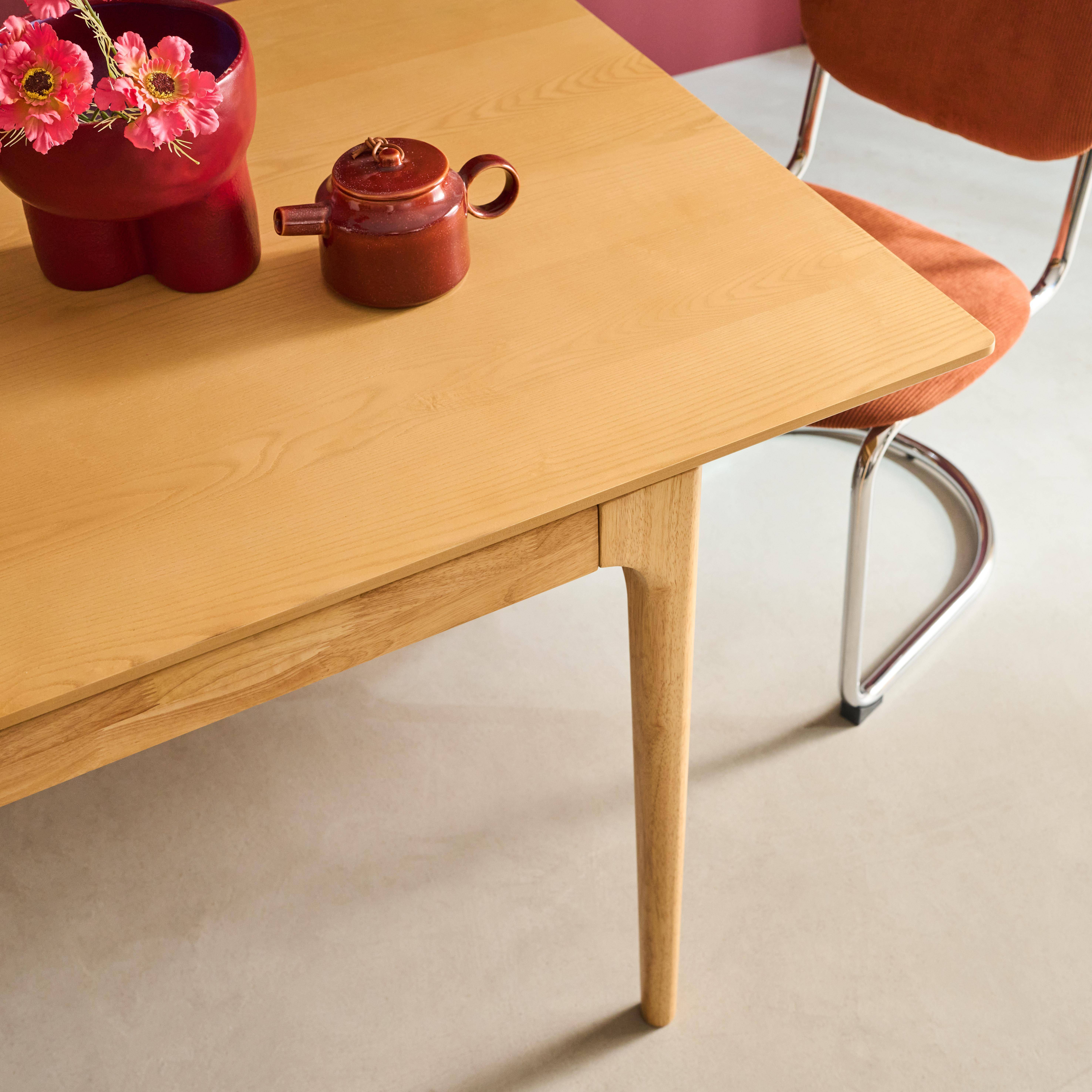 Rectangular dining table extendable rubberwood and ash veneer 6-8 seats, Natural, 210x90x76 cm - Elena Photo6