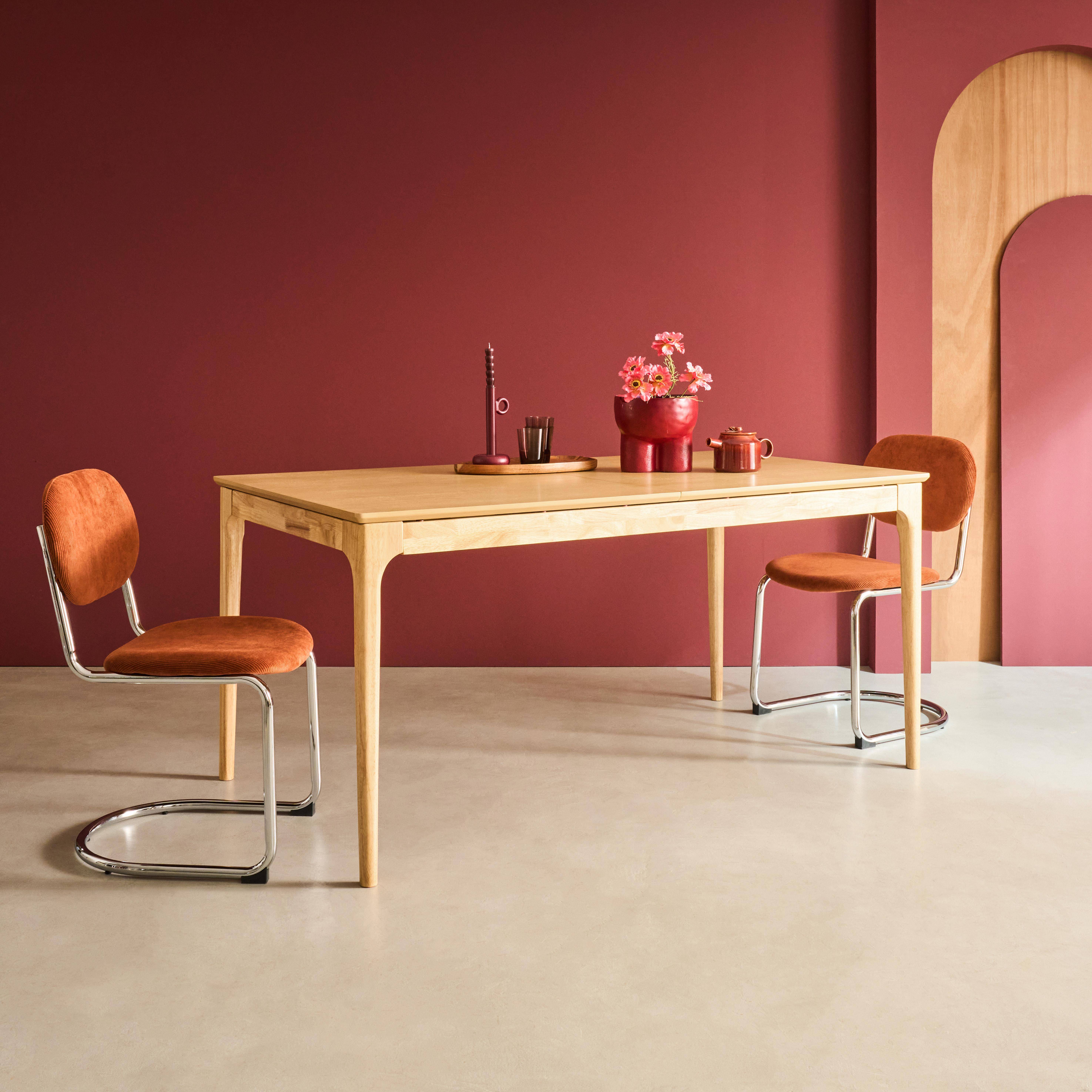 Mesa de jantar retangular extensível em madeira para 6-8 lugares, Elena, Natural, 210x90x76 cm Photo1