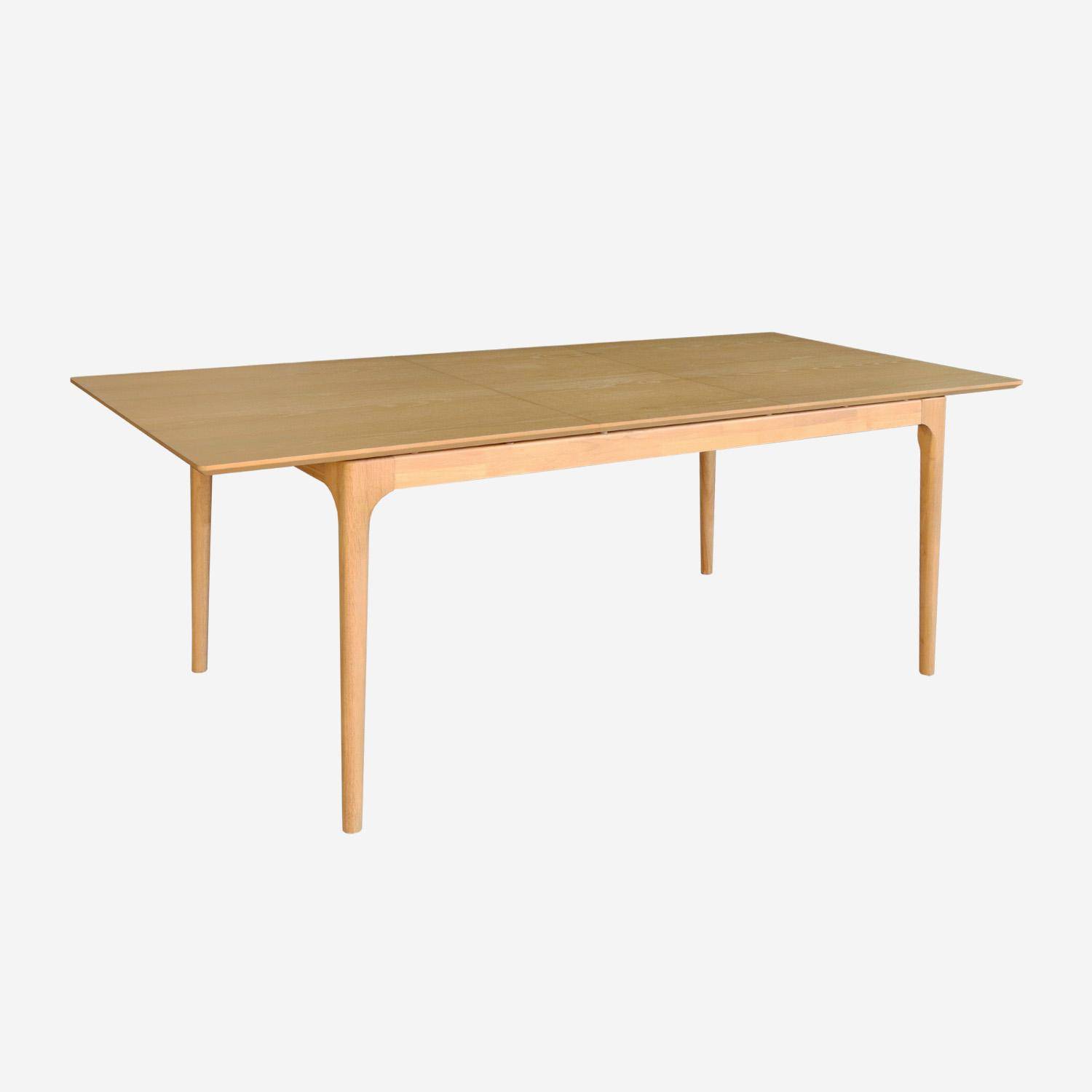 Mesa de jantar retangular extensível em madeira para 6-8 lugares, Elena, Natural, 210x90x76 cm Photo2