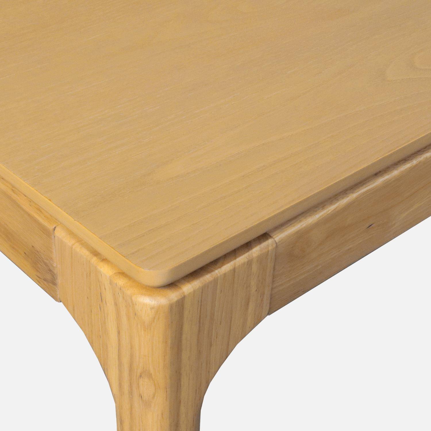 Mesa de comedor rectangular extensible de madera, 6-8 plazas, Elena, Natural, 210x90x76 cm,sweeek,Photo6